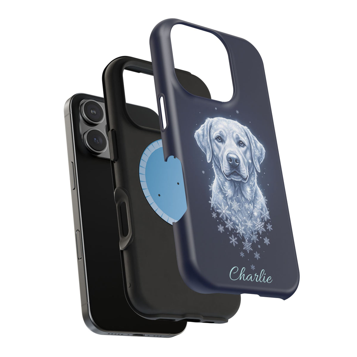 Personalized Winter Snowflake Labrador Phone Case — Tough Magnetic Case with Wireless Charging