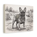 French Bulldog Military Sketch Personalized Canvas | Tactical Training Wall Art