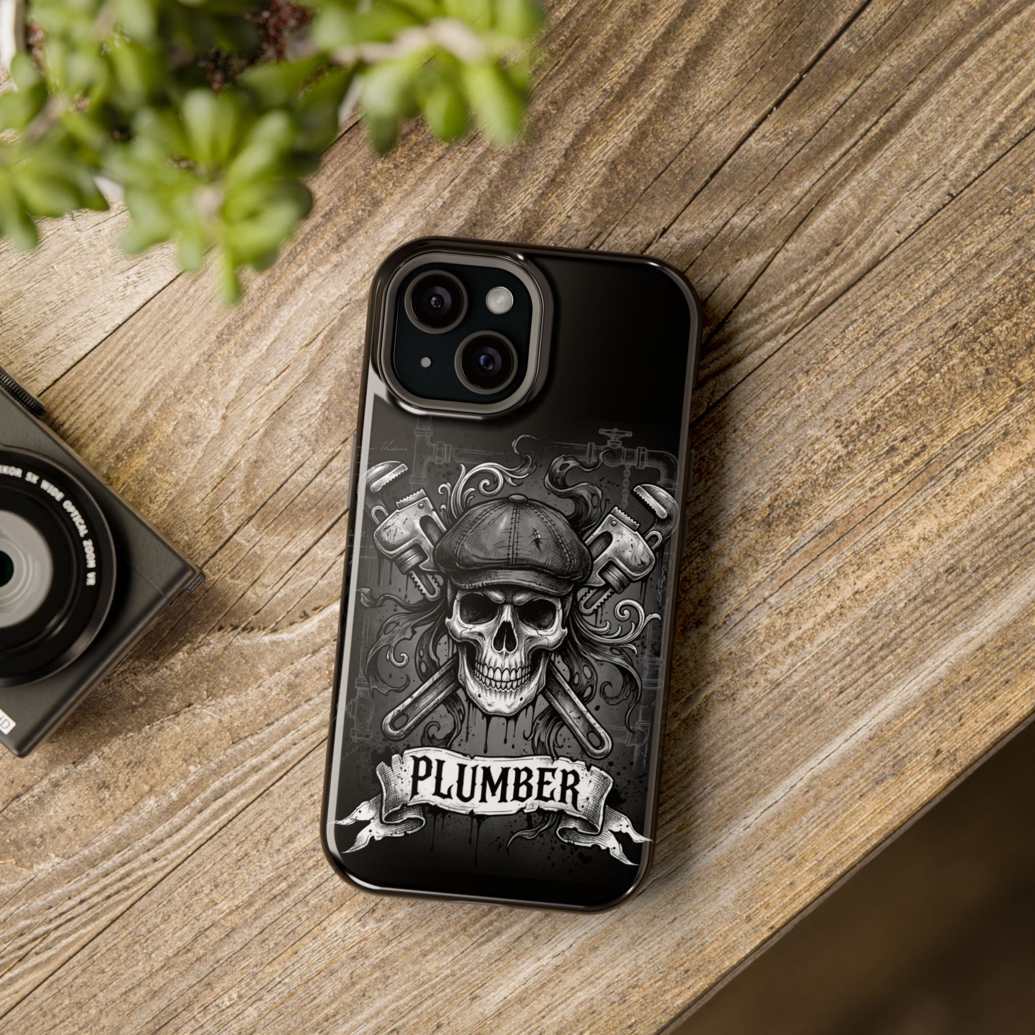 Skull & Wrenches Plumber Phone Case — Wireless Charging Cover