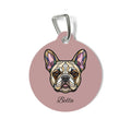 Personalized French Bulldog Peeking Pet Tag – Custom Photo & Name Tag