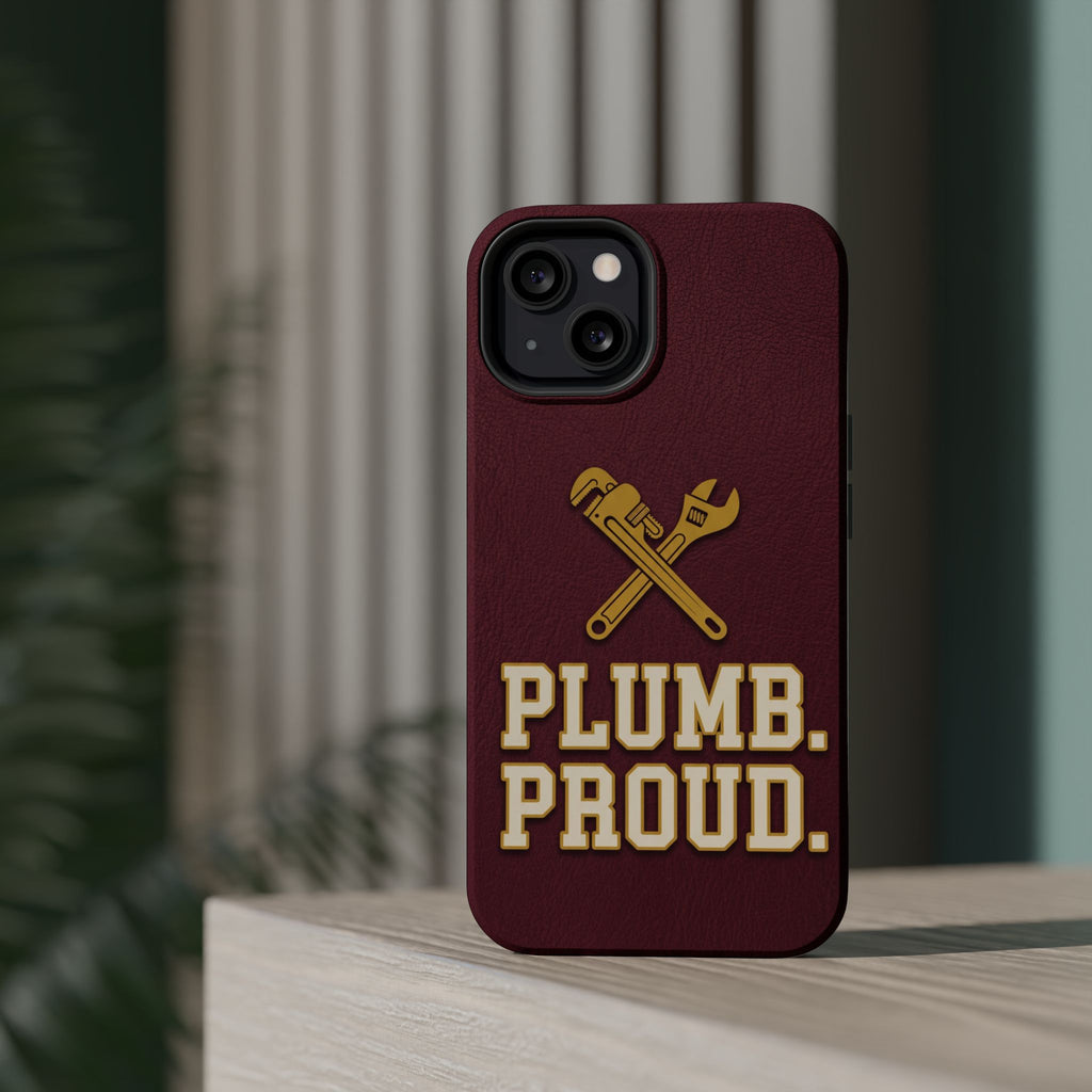 Plumb. Proud. Phone Case — Crossed Wrenches Wireless Charging Cover