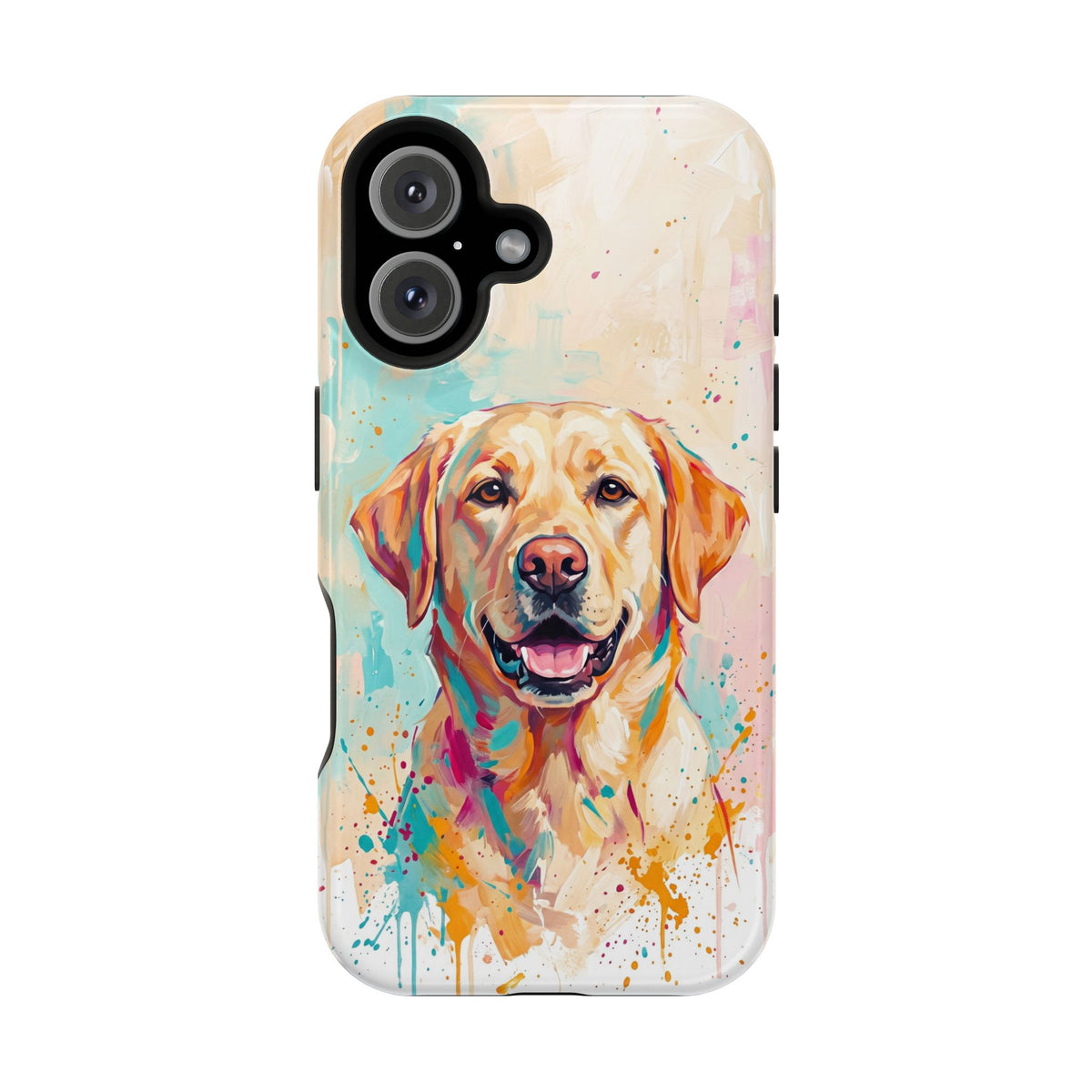 Yellow Labrador Colour Splash Phone Case — Tough Magnetic Case with Wireless Charging
