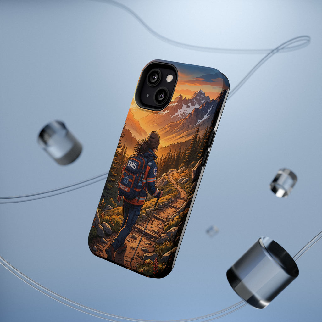 Paramedic/EMT Mountain Phone Case — Magnetic Wireless Charging Cover