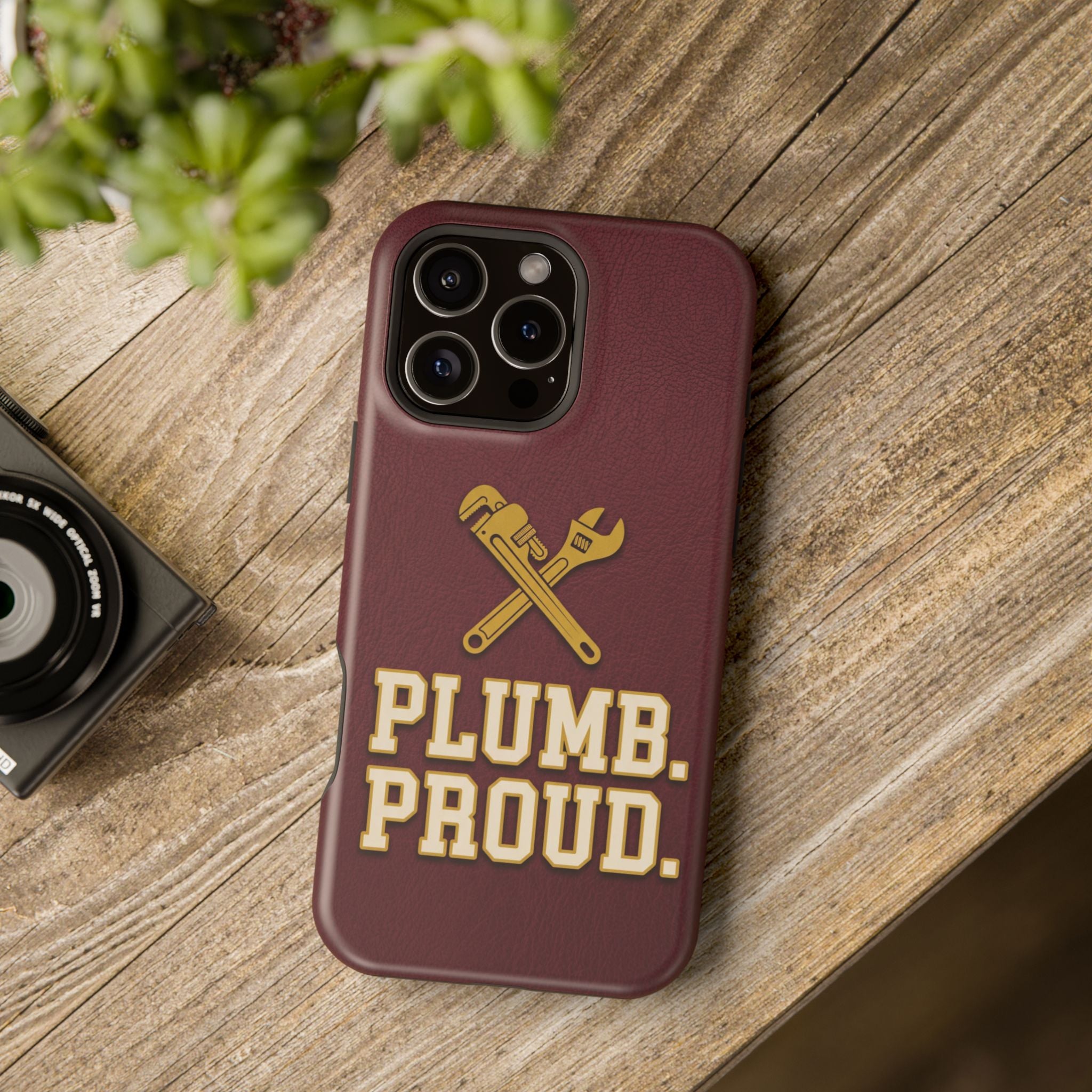 Plumb. Proud. Phone Case — Crossed Wrenches Wireless Charging Cover