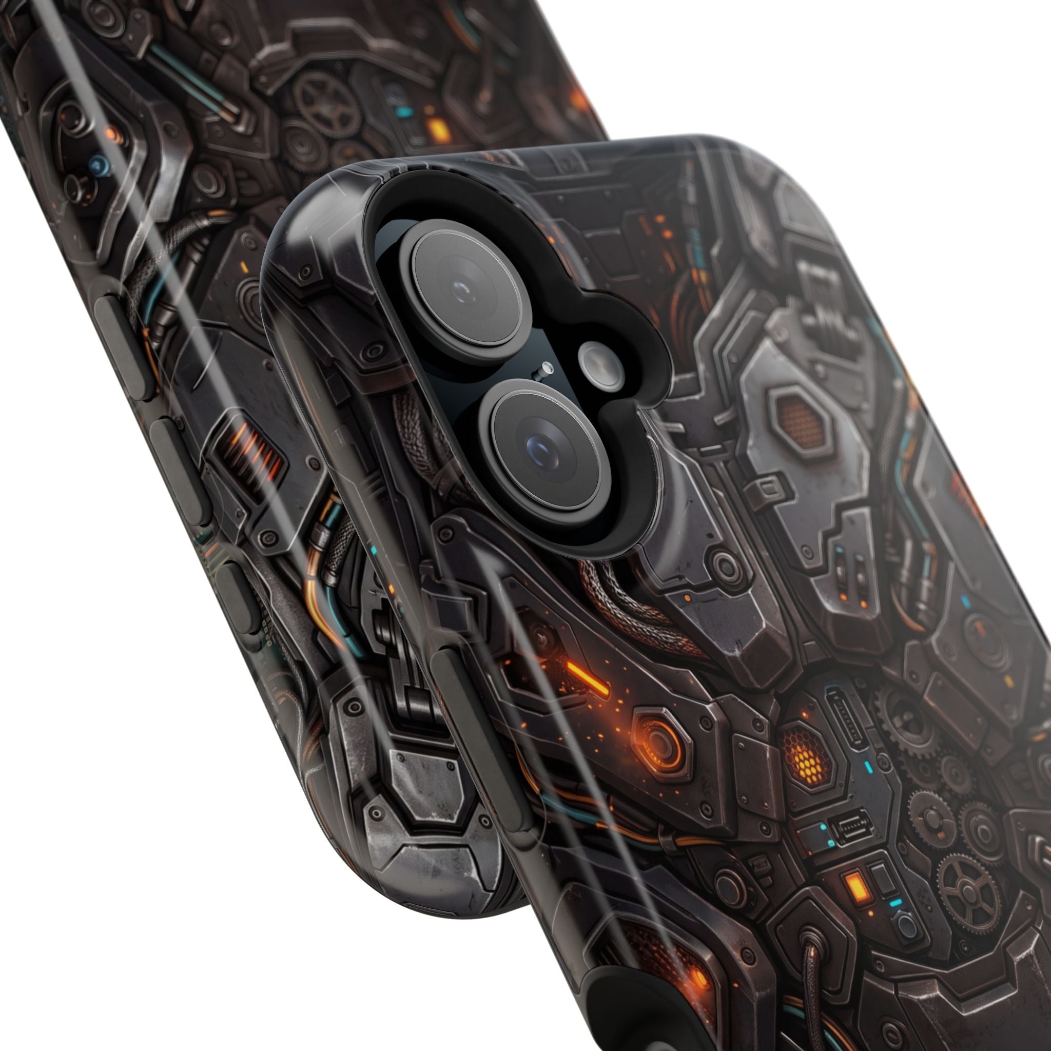 Mech Armor Phone Case — Industrial Circuit Wireless Charging Cover