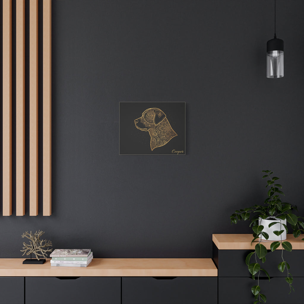 Labrador Personalized Canvas | Gold Mandala Line Art Wall Art