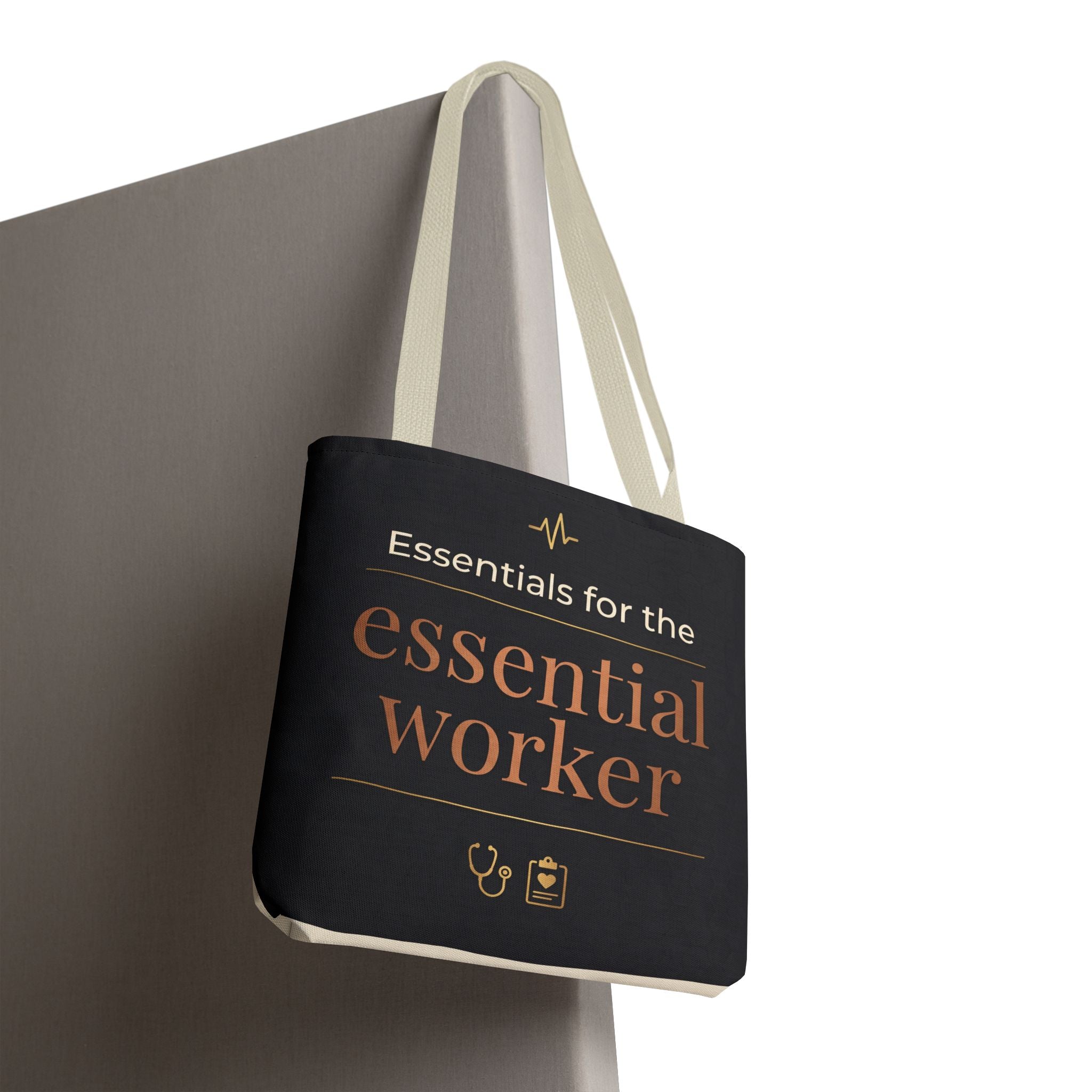 Essentials for the Essential Worker Tote | Healthcare Worker Gift Tote Bag | Nurse Doctor Appreciation Gift | Premium Polyester Carry-All