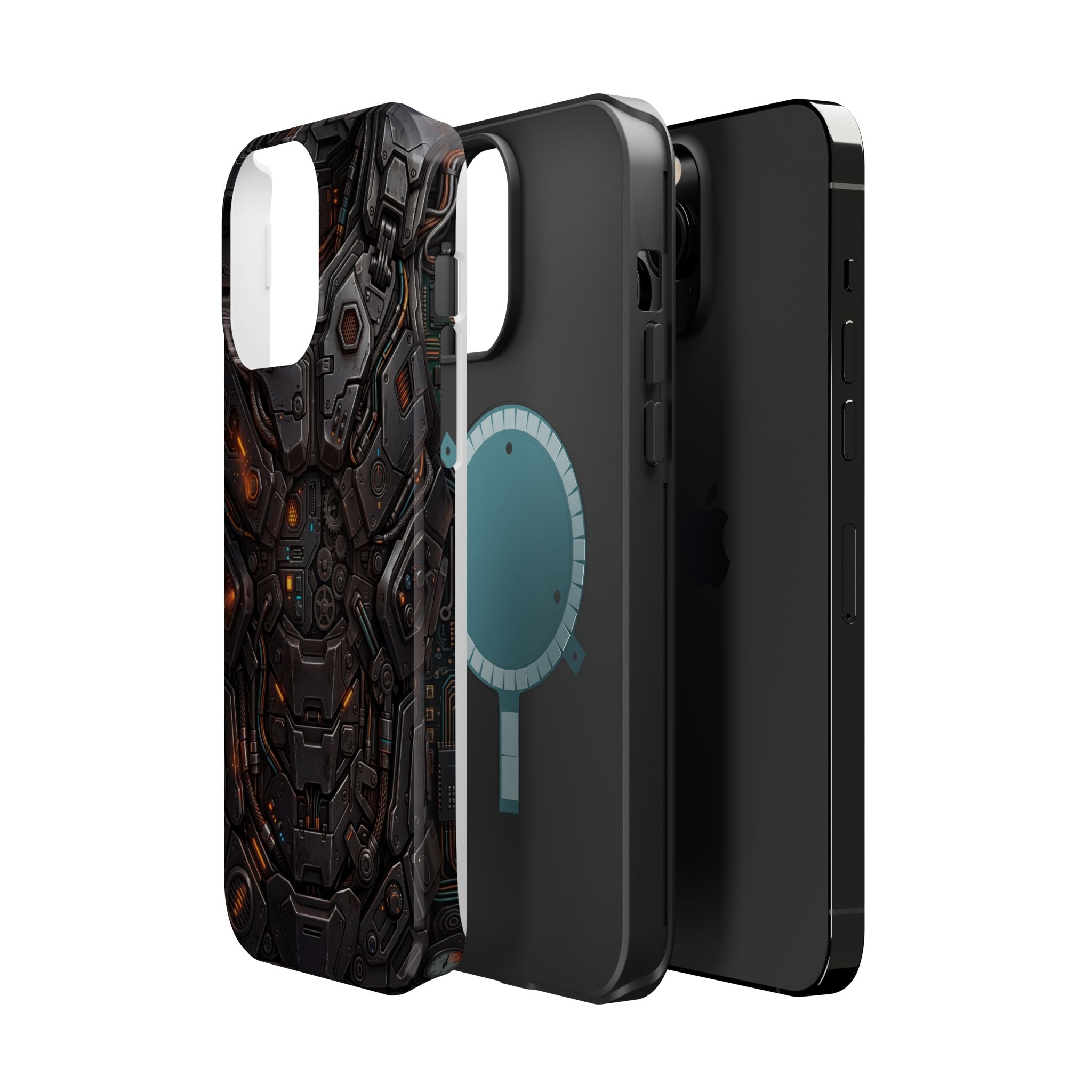 Mech Armor Phone Case — Industrial Circuit Wireless Charging Cover