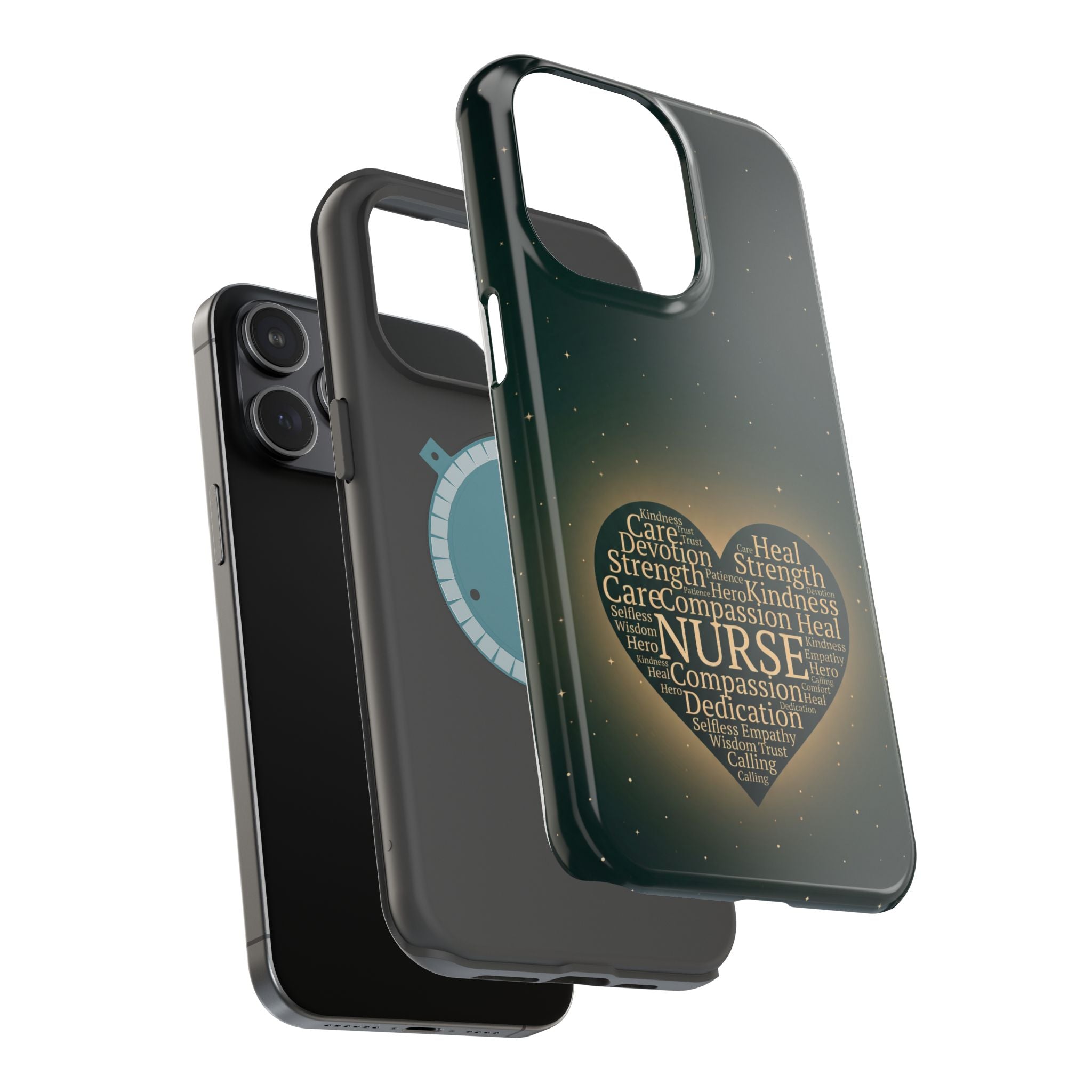 Nurse Heart Word and Art Phone Case — Impact-Resistant Wireless Charging Cover