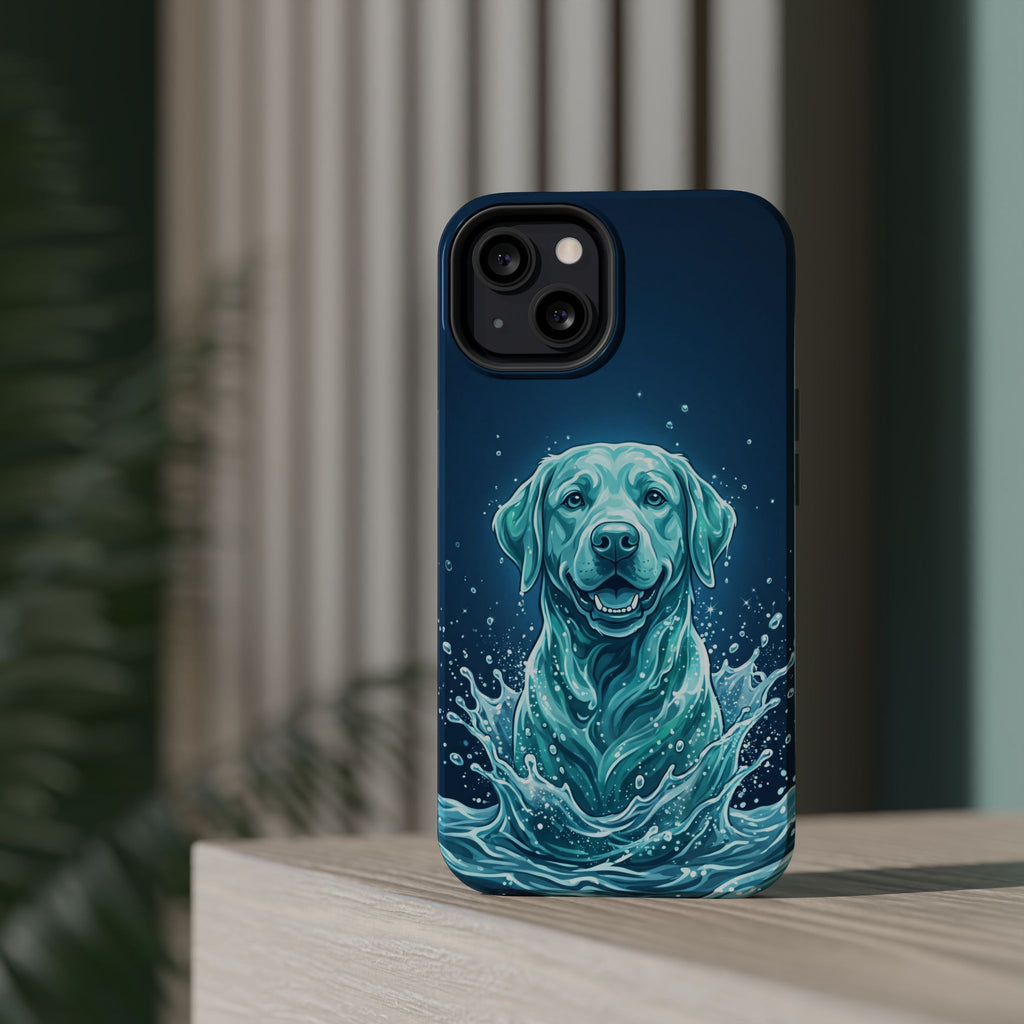Water Splash Labrador Phone Case — Tough Magnetic Case with Wireless Charging