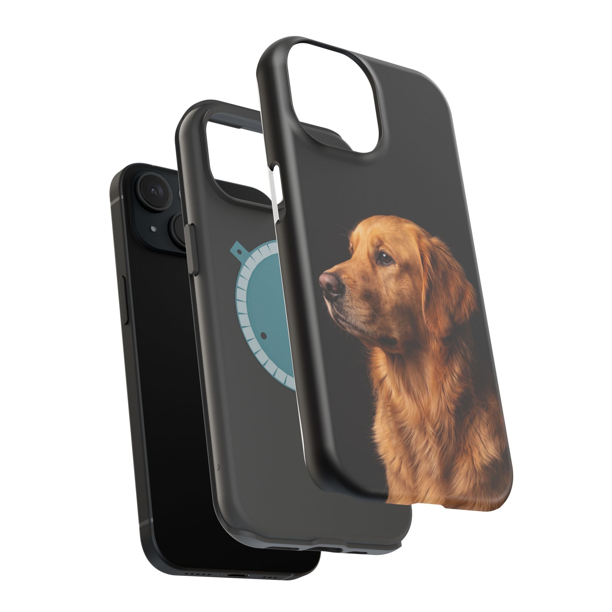 Golden Retriever Portrait Phone Case — Impact-Resistant Wireless Charging Cover