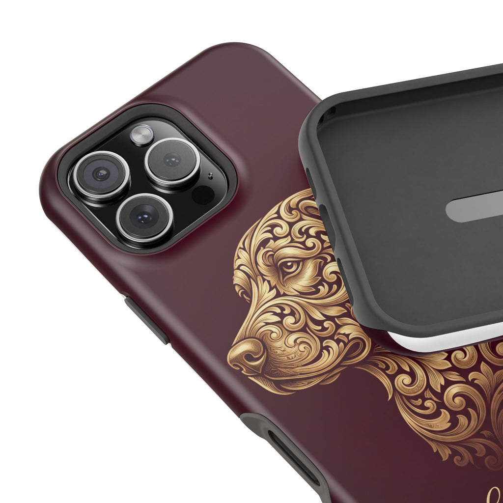 Personalized Gold Filigree Labrador Phone Case — Tough Magnetic Case with Wireless Charging