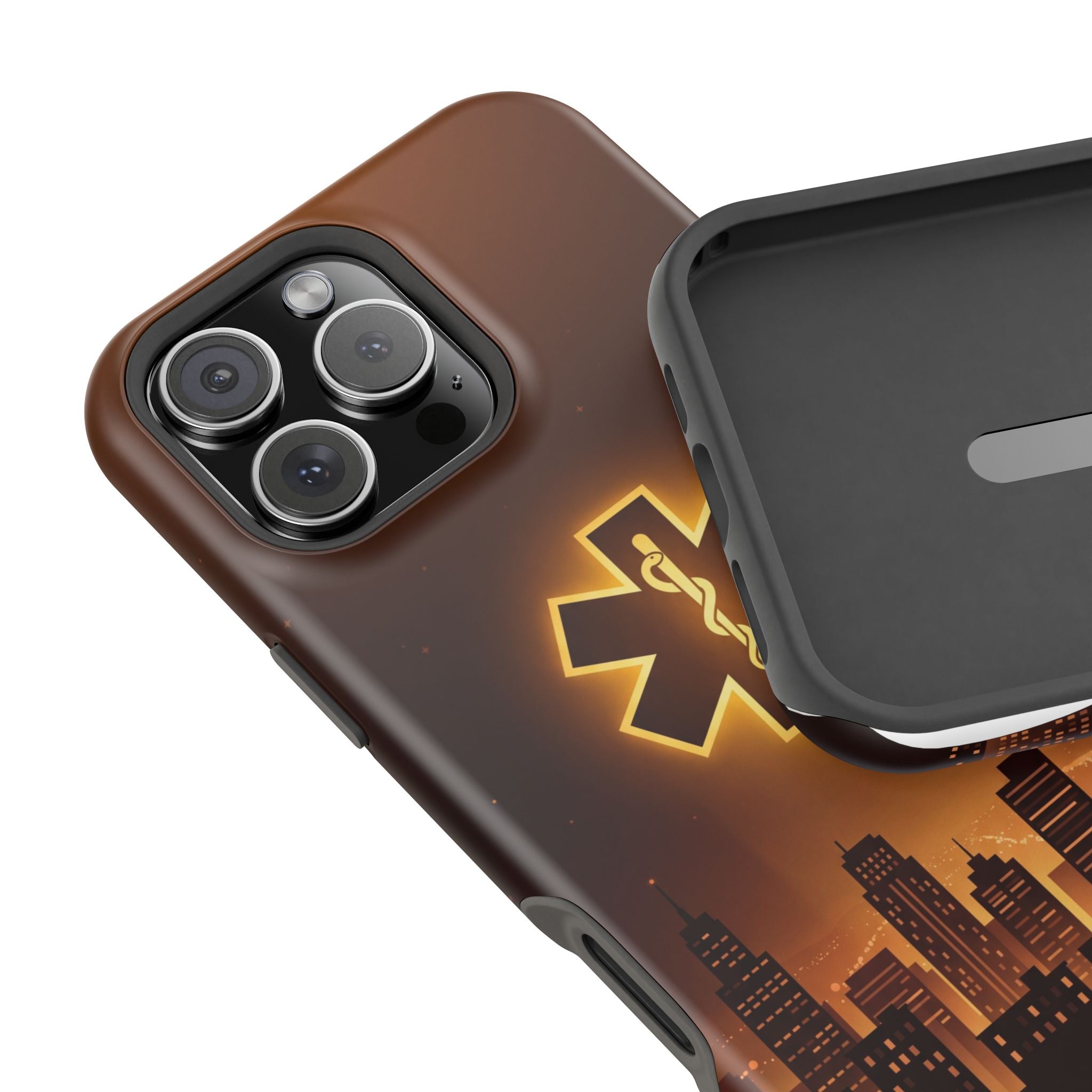 Paramedic/EMT Skyline Phone Case — Magnetic Wireless Charging Cover