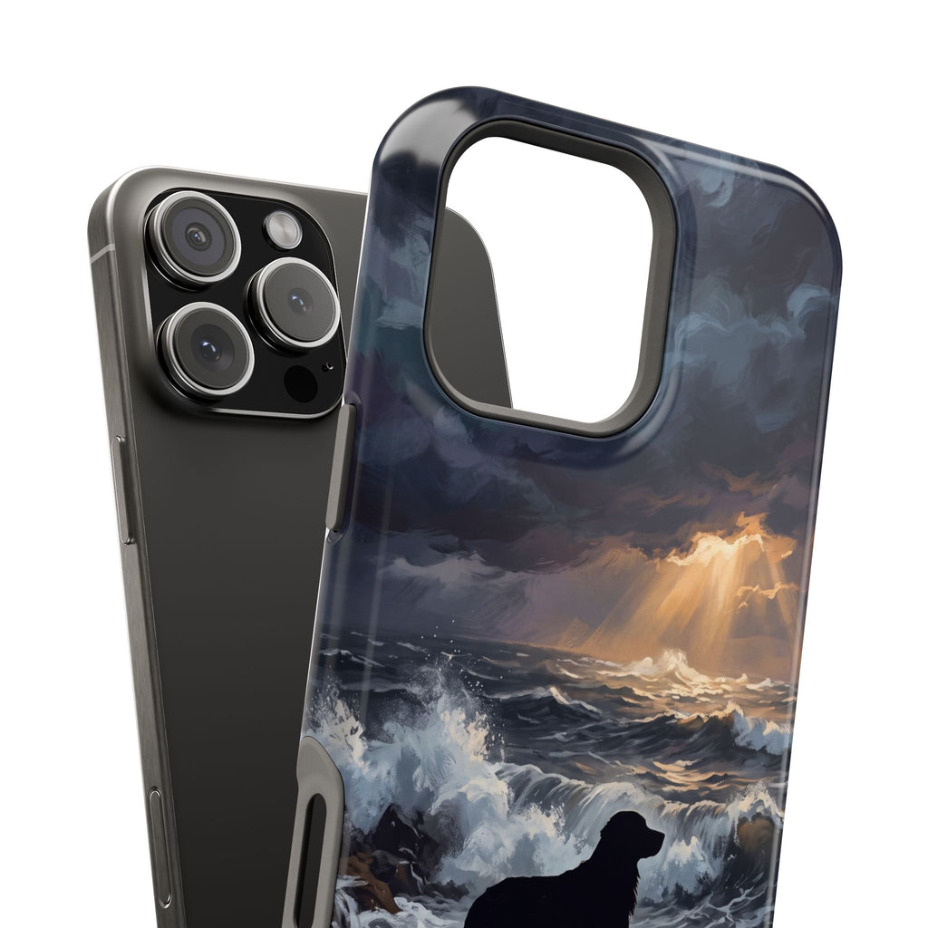 Personalized Golden Retriever Stormy Sea Phone Case — Wireless Charging Cover