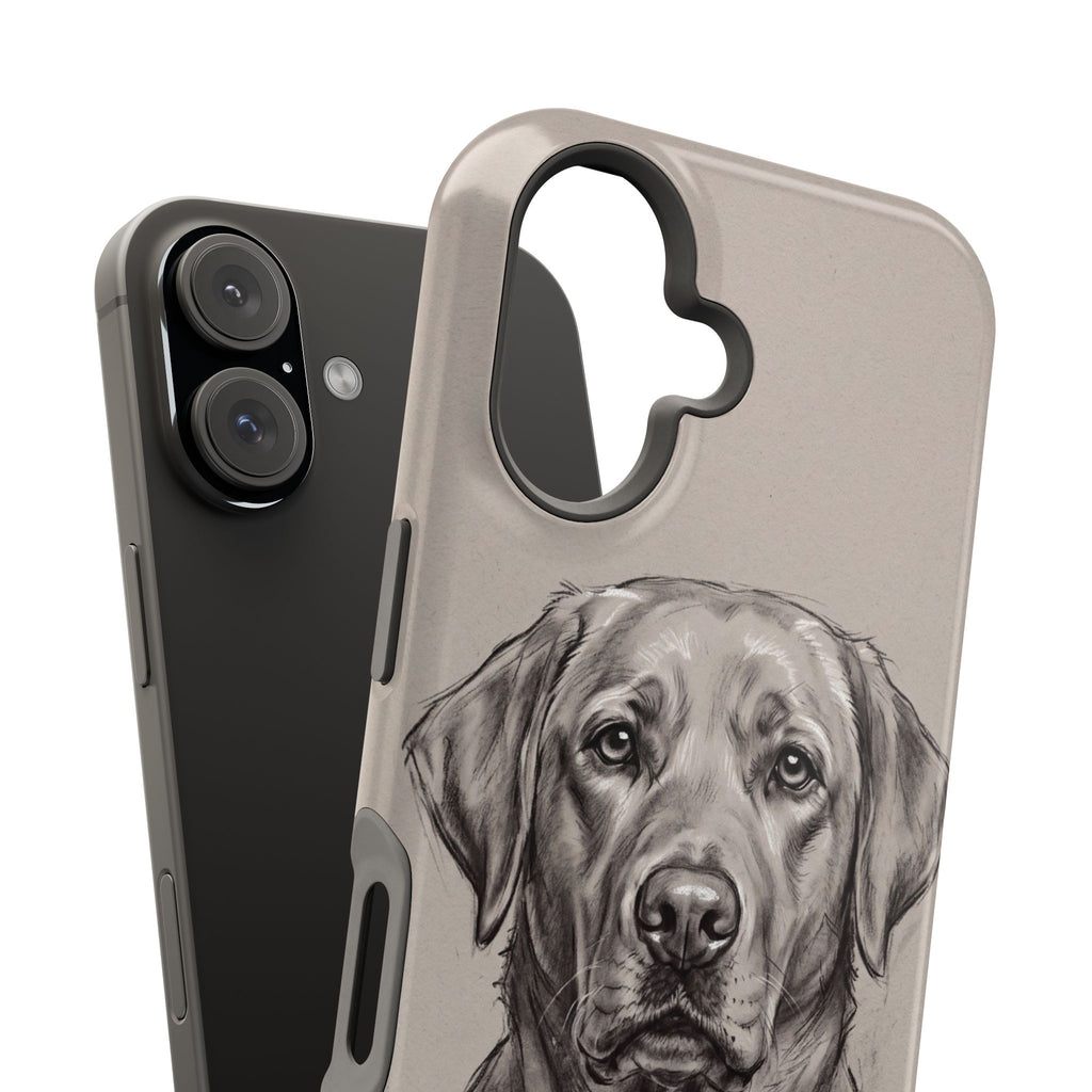 Charcoal Sketch Labrador Phone Case — Tough Magnetic Case with Wireless Charging