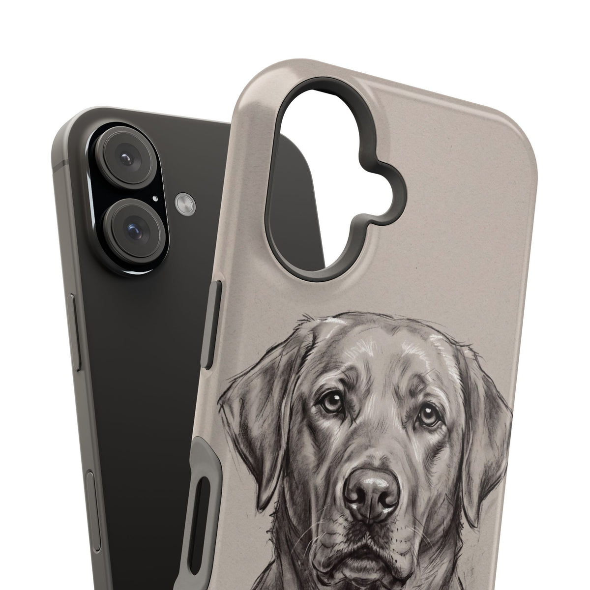 Charcoal Sketch Labrador Phone Case — Tough Magnetic Case with Wireless Charging