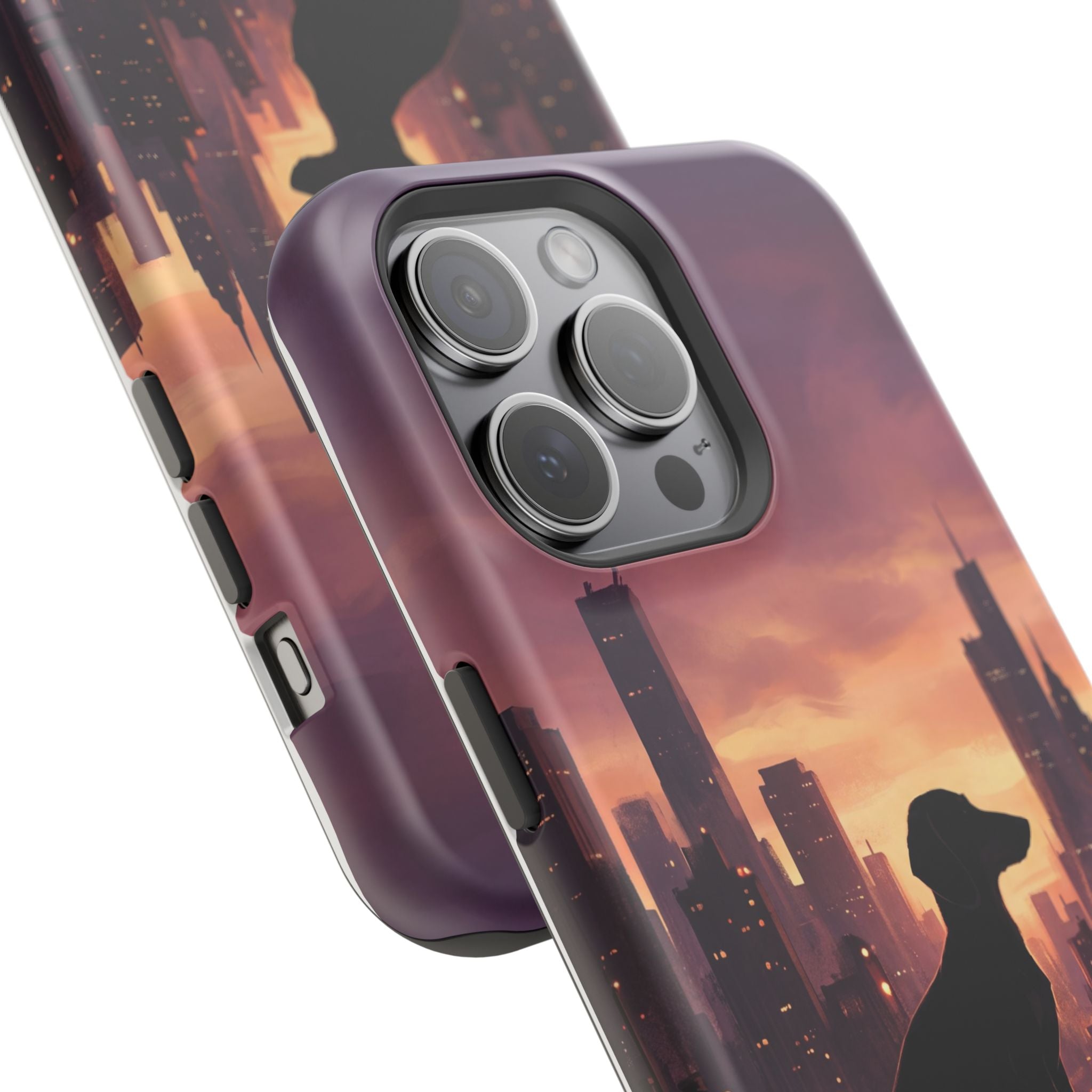 Personalized Dachshund City Skyline Phone Case — Wireless Charging Cover