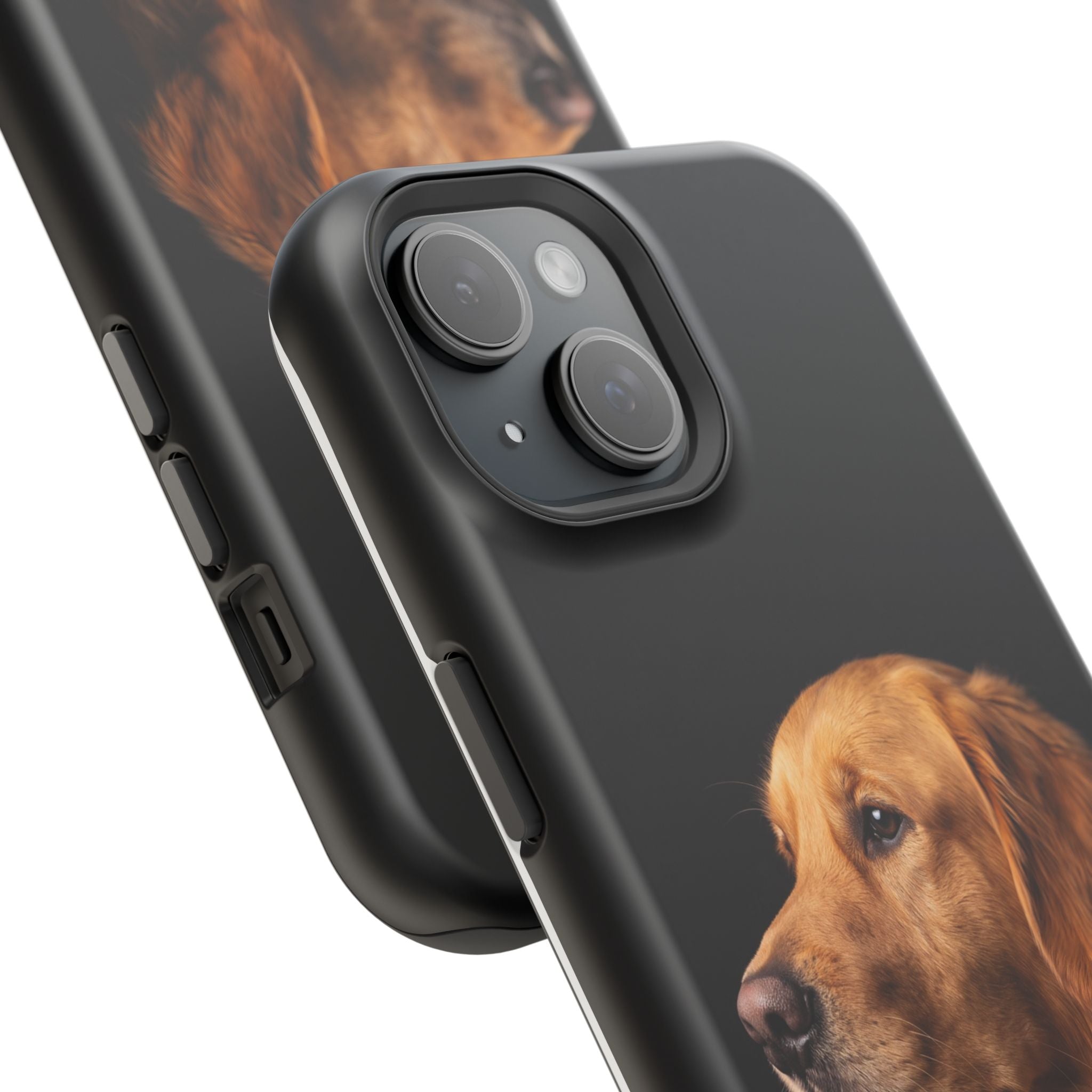 Golden Retriever Portrait Phone Case — Impact-Resistant Wireless Charging Cover