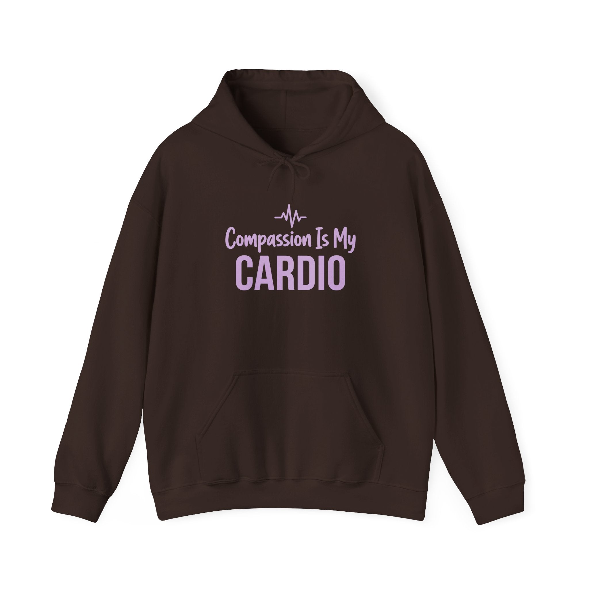 Compassion Is My Cardio Hoodie — Nurse/Healthcare Worker Graphic Pullover