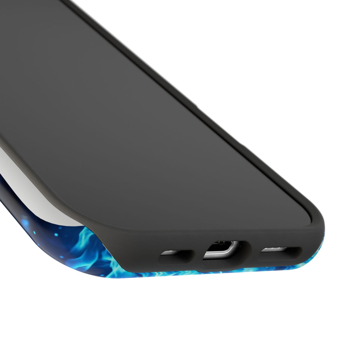 German Shepherd Phone Case | Blue Flame Art — Tough Magnetic Case with Wireless Charging