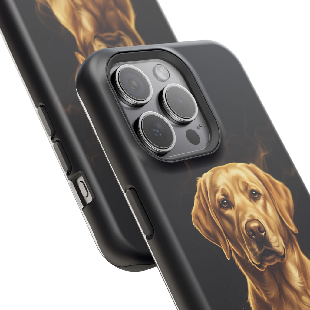 Personalized Gold Smoke Labrador Phone Case — Tough Magnetic Case with Wireless Charging