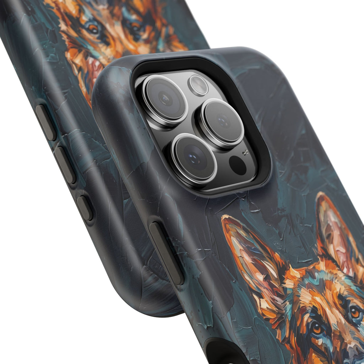 German Shepherd Phone Case | Palette Knife Painting Art — Tough Magnetic Case with Wireless Charging