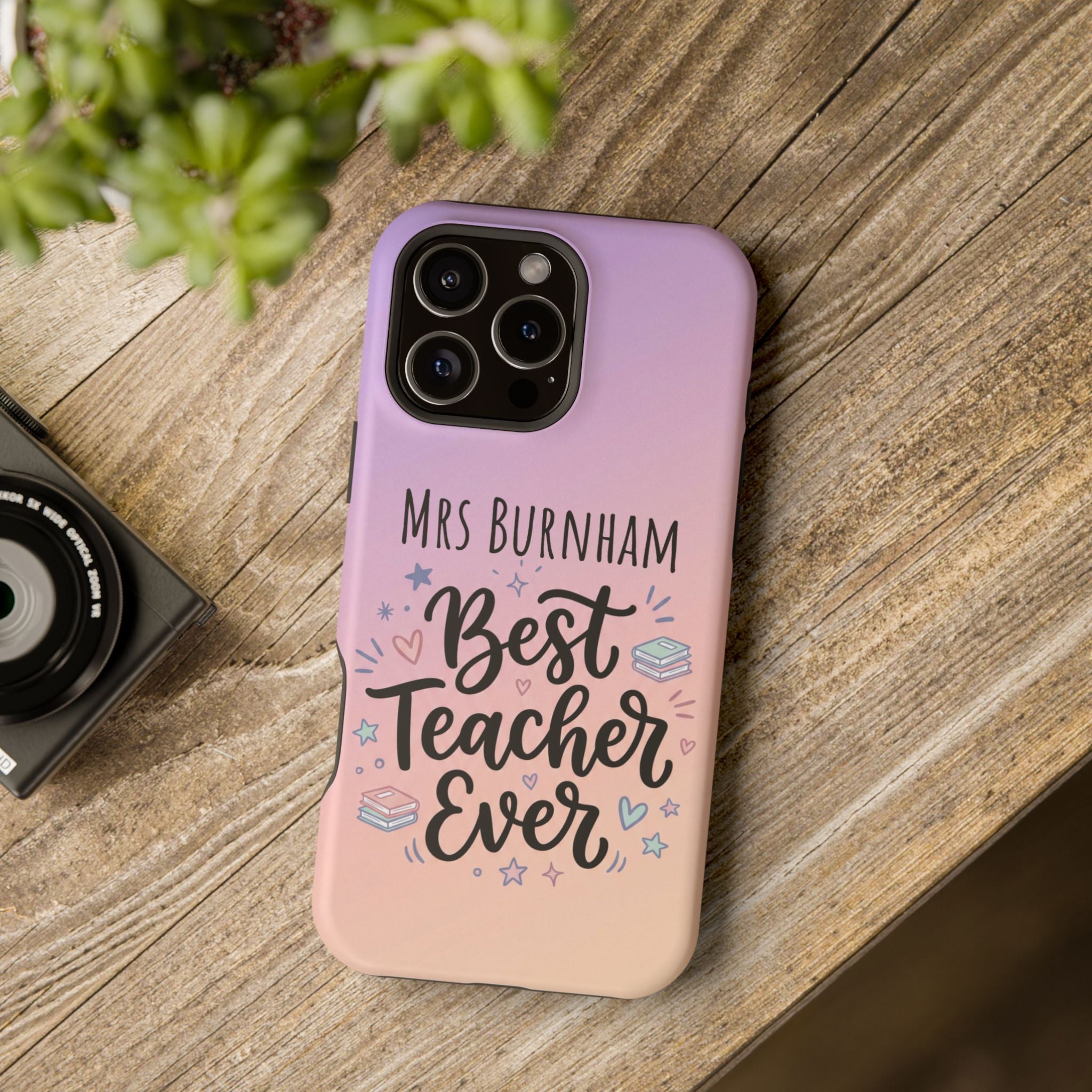 Best Teacher Ever Personalized Phone Case — Wireless Charging Cover