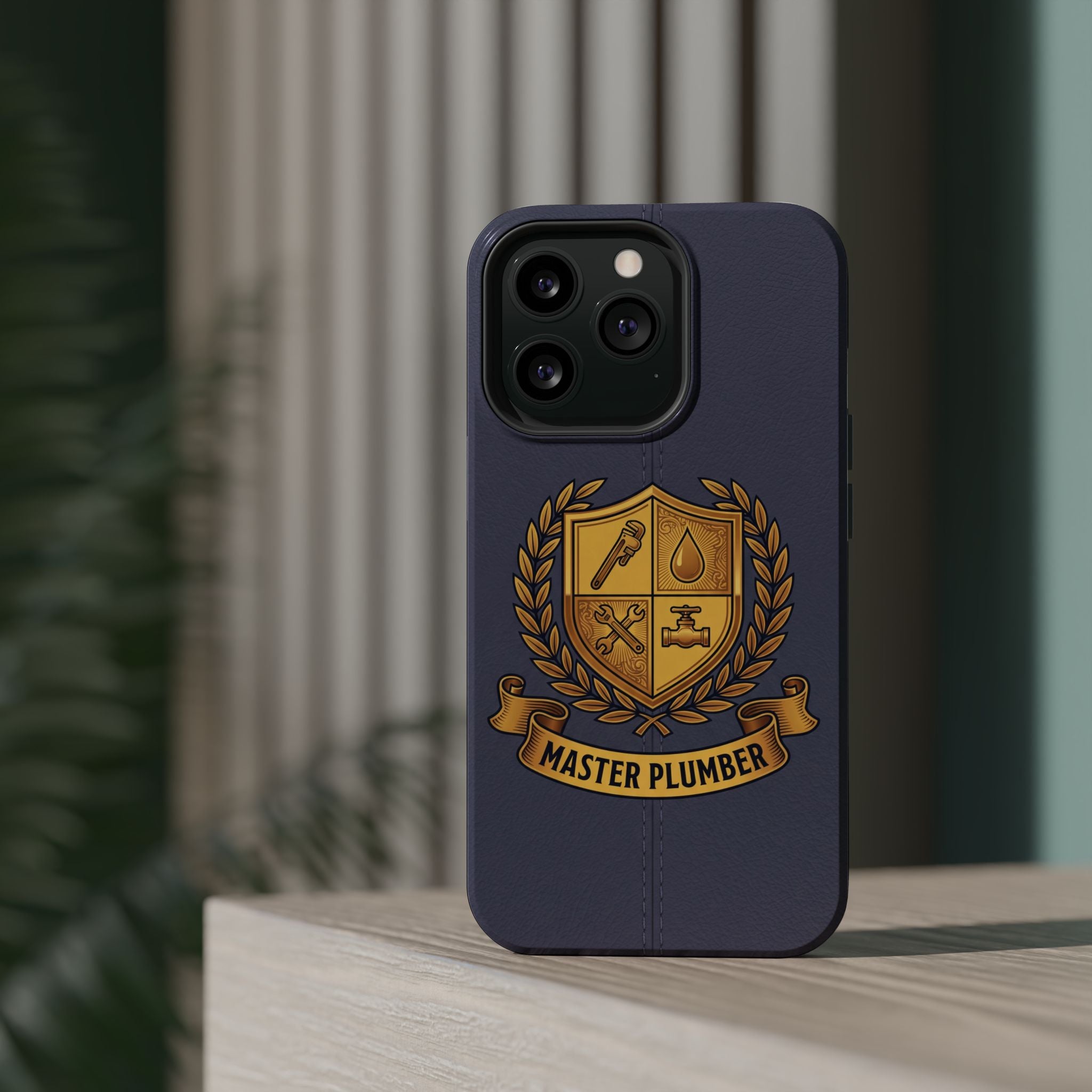 Master Plumber Crest Phone Case — Heraldic Shield Wireless Charging Cover