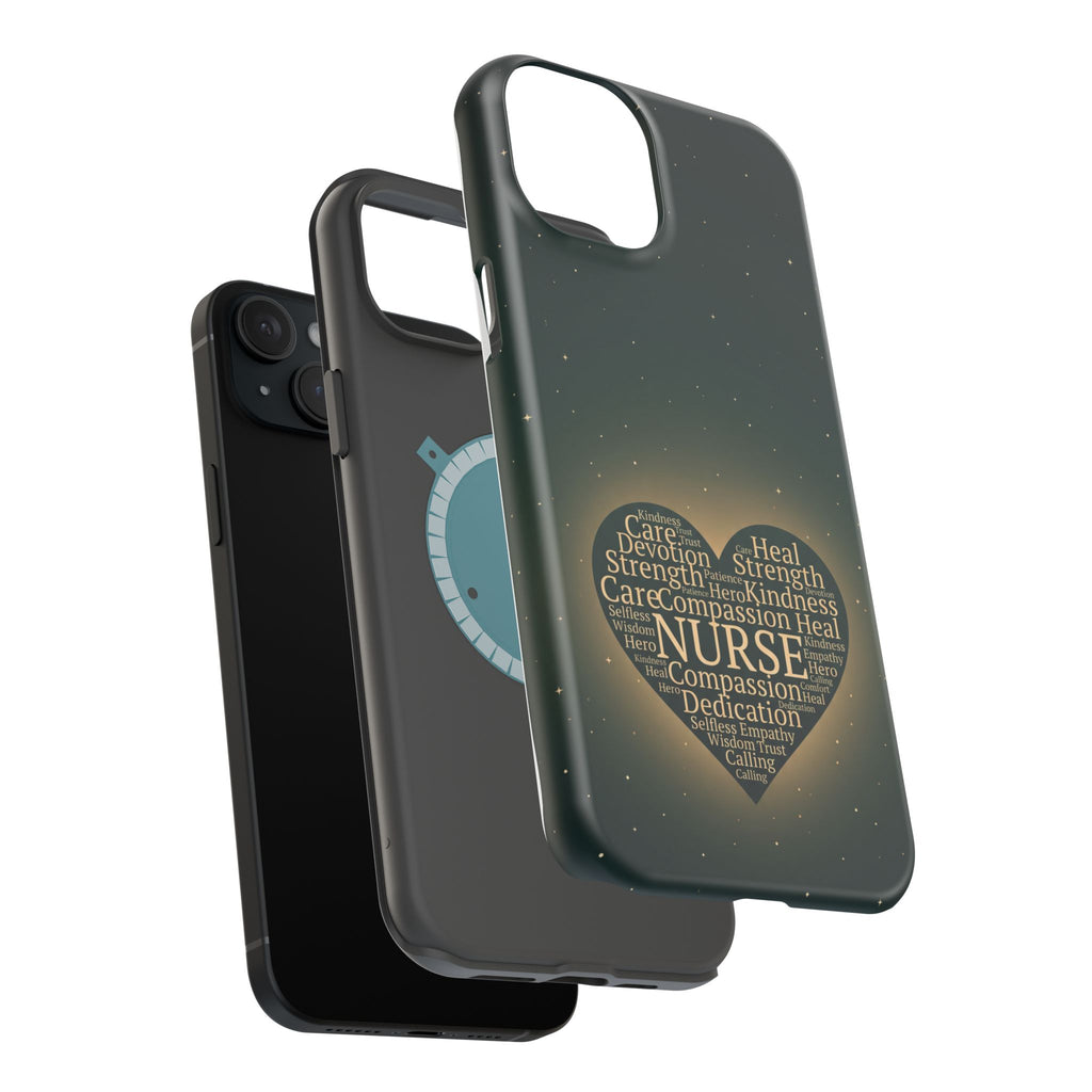 Nurse Heart Word and Art Phone Case — Impact-Resistant Wireless Charging Cover