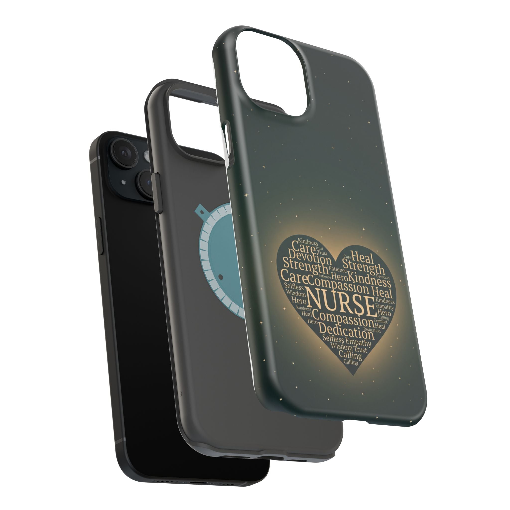 Nurse Heart Word and Art Phone Case — Impact-Resistant Wireless Charging Cover