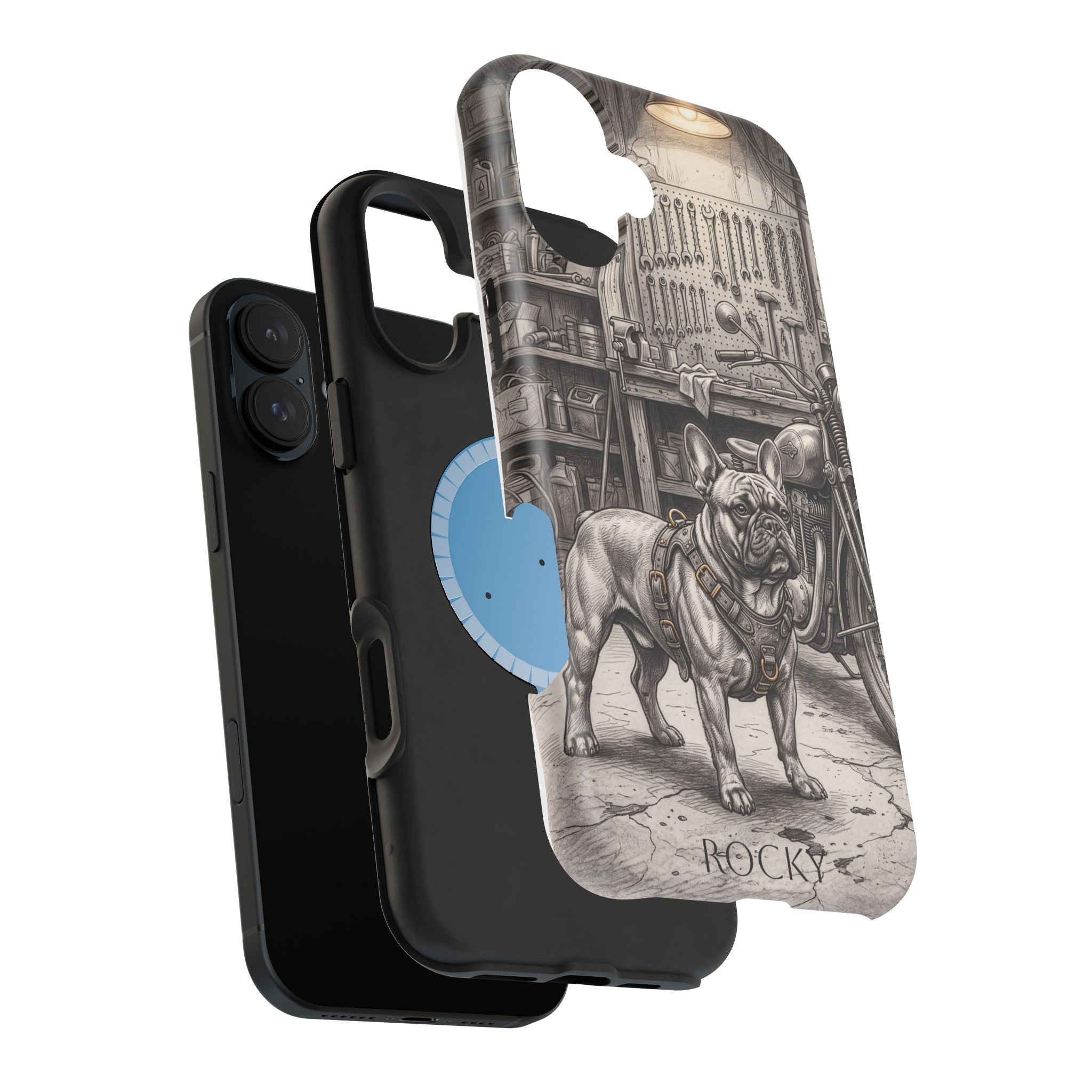Personalized French Bulldog Vintage Street Phone Case — Wireless Charging Cover