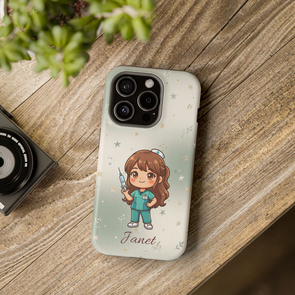 Personalized Nurse with Syringe Phone Case — Wireless Charging Cover