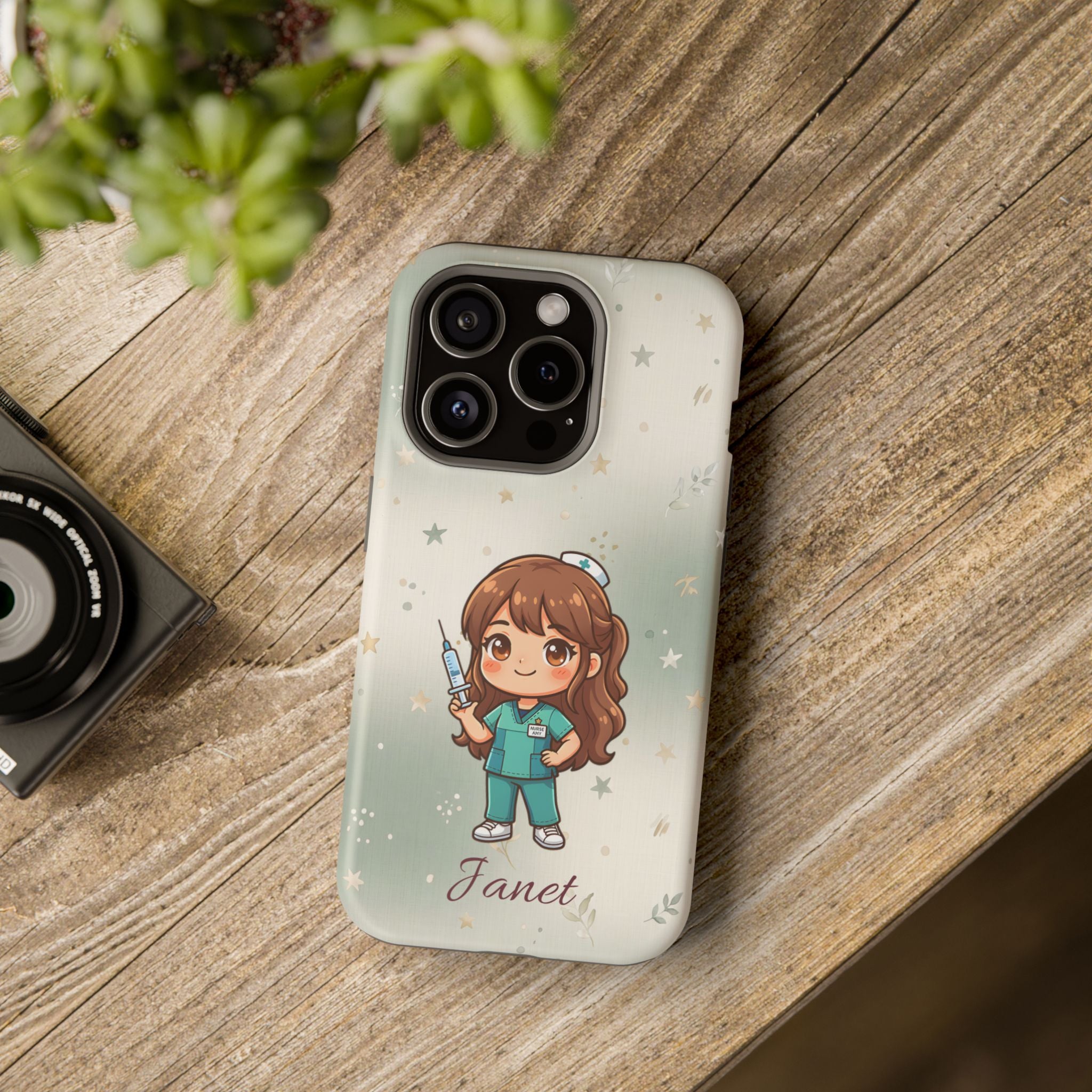 Personalized Nurse with Syringe Phone Case — Wireless Charging Cover