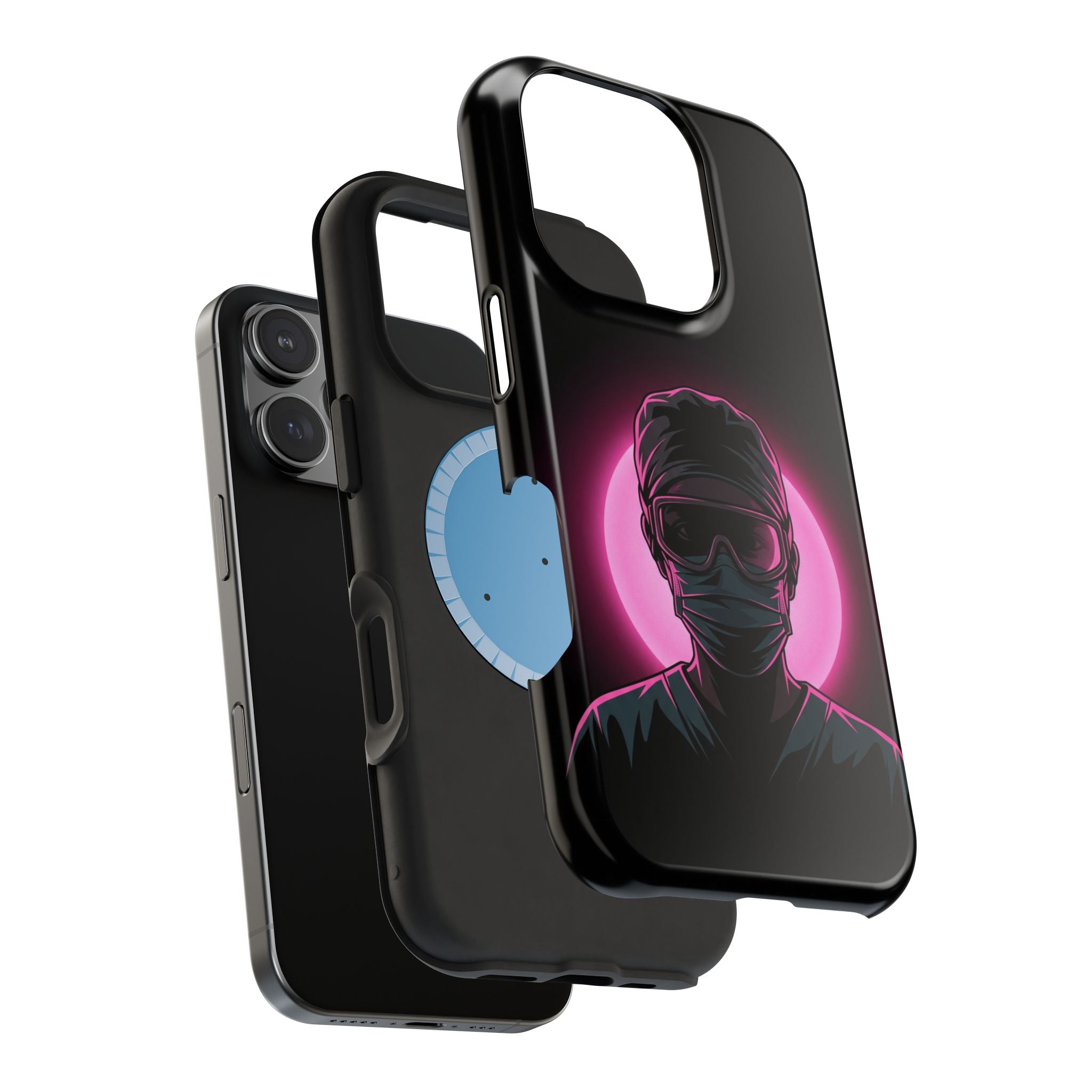 Nurse Portrait Phone Case — Navy Wireless Charging Cover