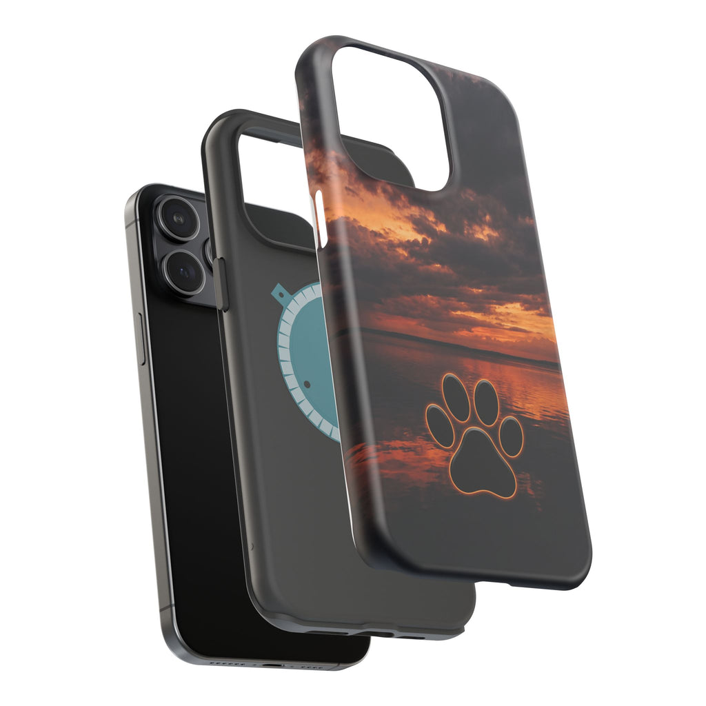 Paw Sunset Magnetic Impact-Resistant Phone Case for iPhone and Samsung Galaxy series