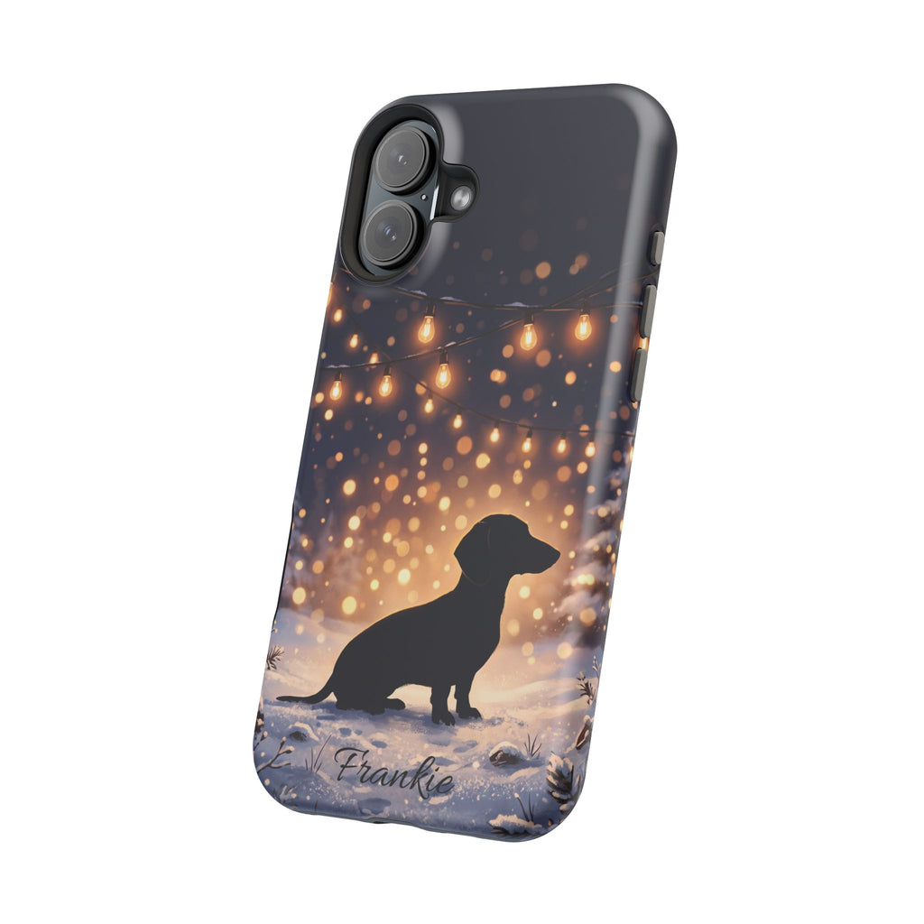 Personalized Dachshund Golden Sparks Phone Case — Wireless Charging Cover