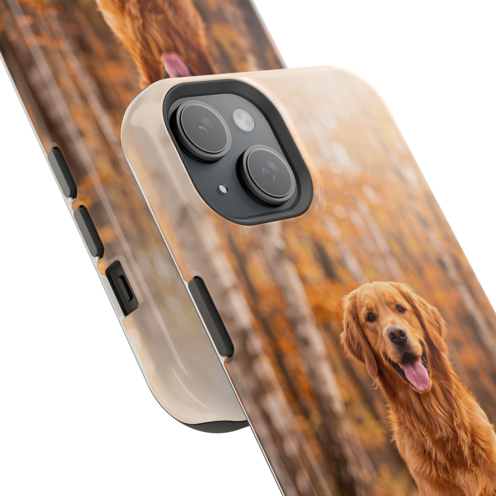 Autumn Golden Retriever Phone Case — Impact-Resistant Wireless Charging Cover