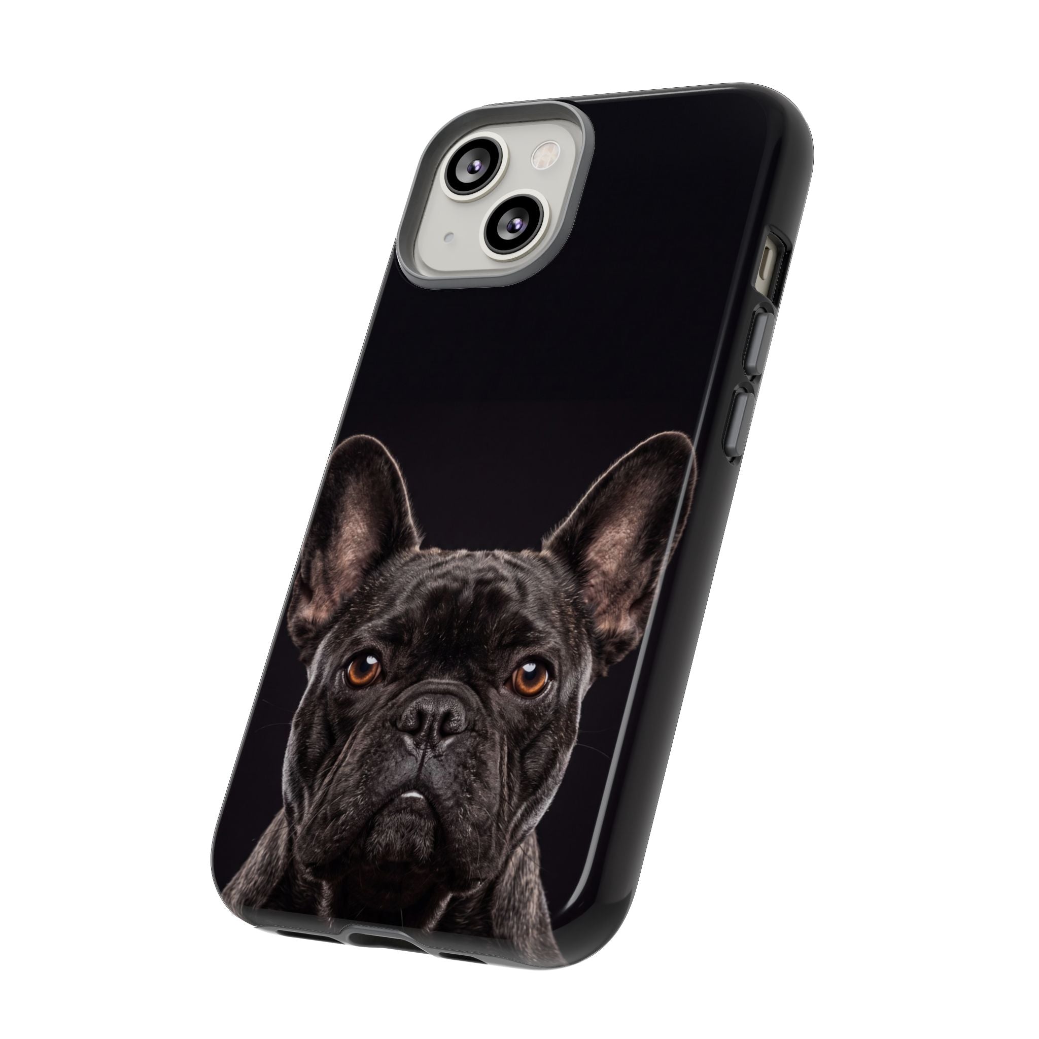 Front-Facing French Bulldog Phone Case | Dramatic Black Studio Portrait | Samsung & iPhone