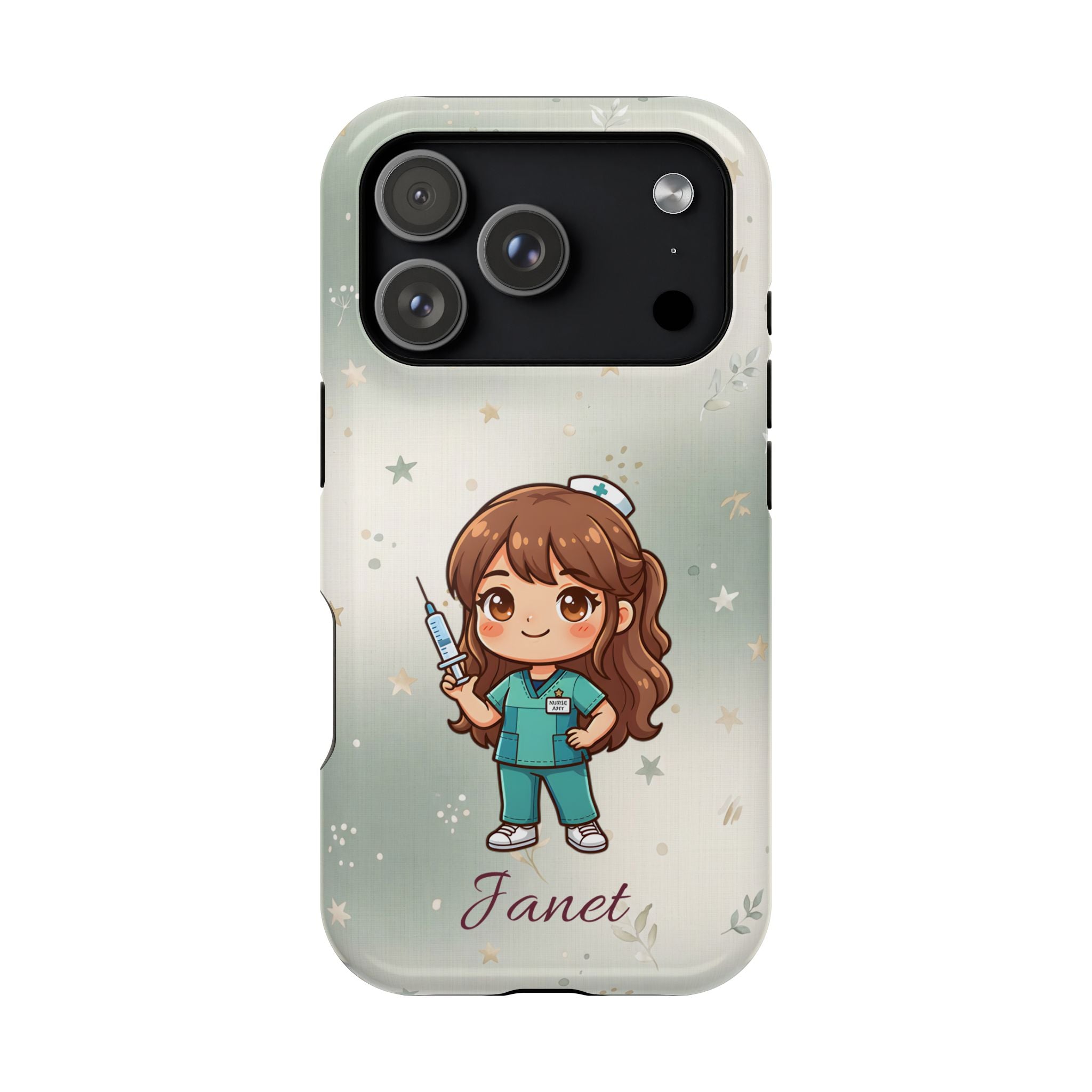 Personalized Nurse with Syringe Phone Case — Wireless Charging Cover