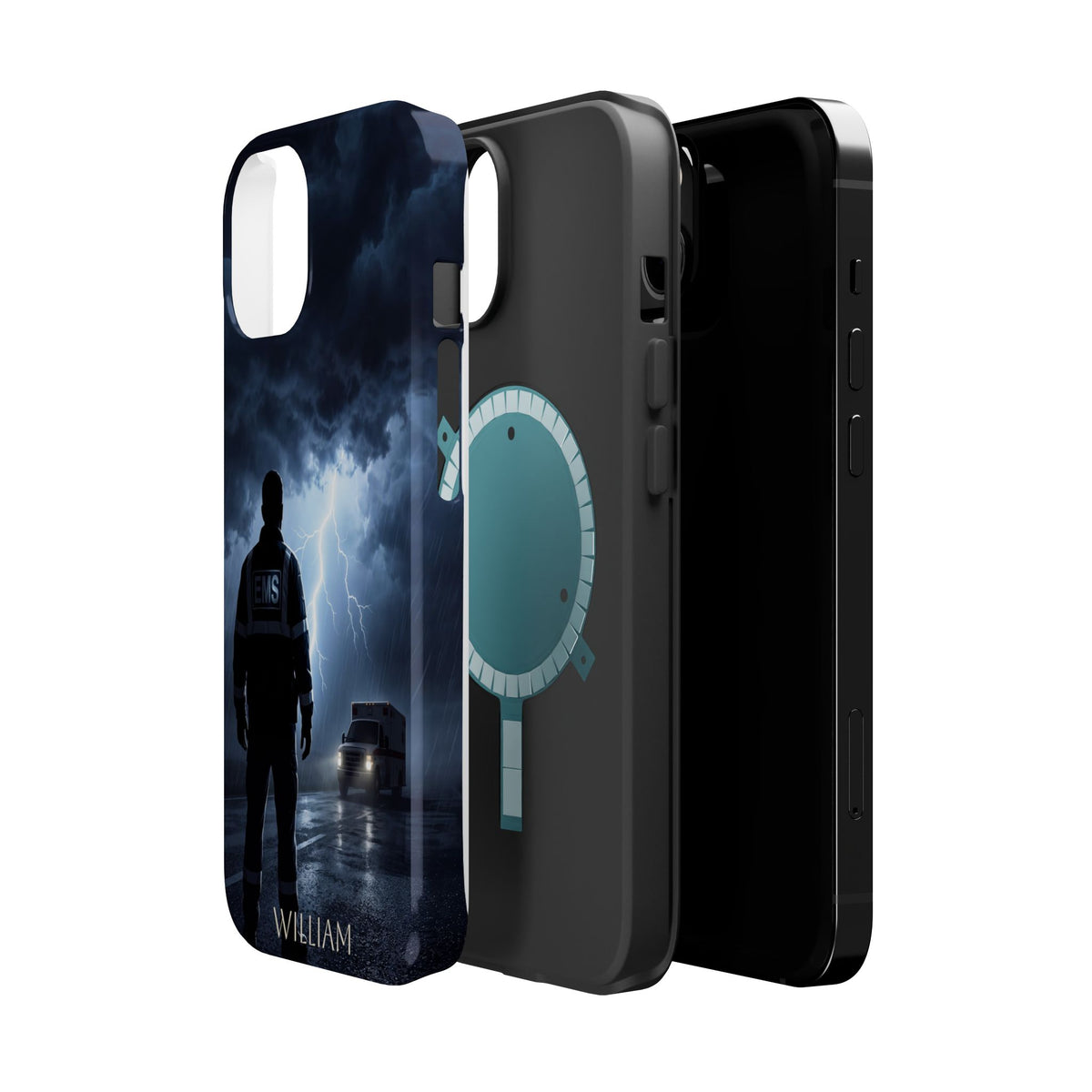 Personalized Lightning Storm EMS Phone Case — Wireless Charging Cover