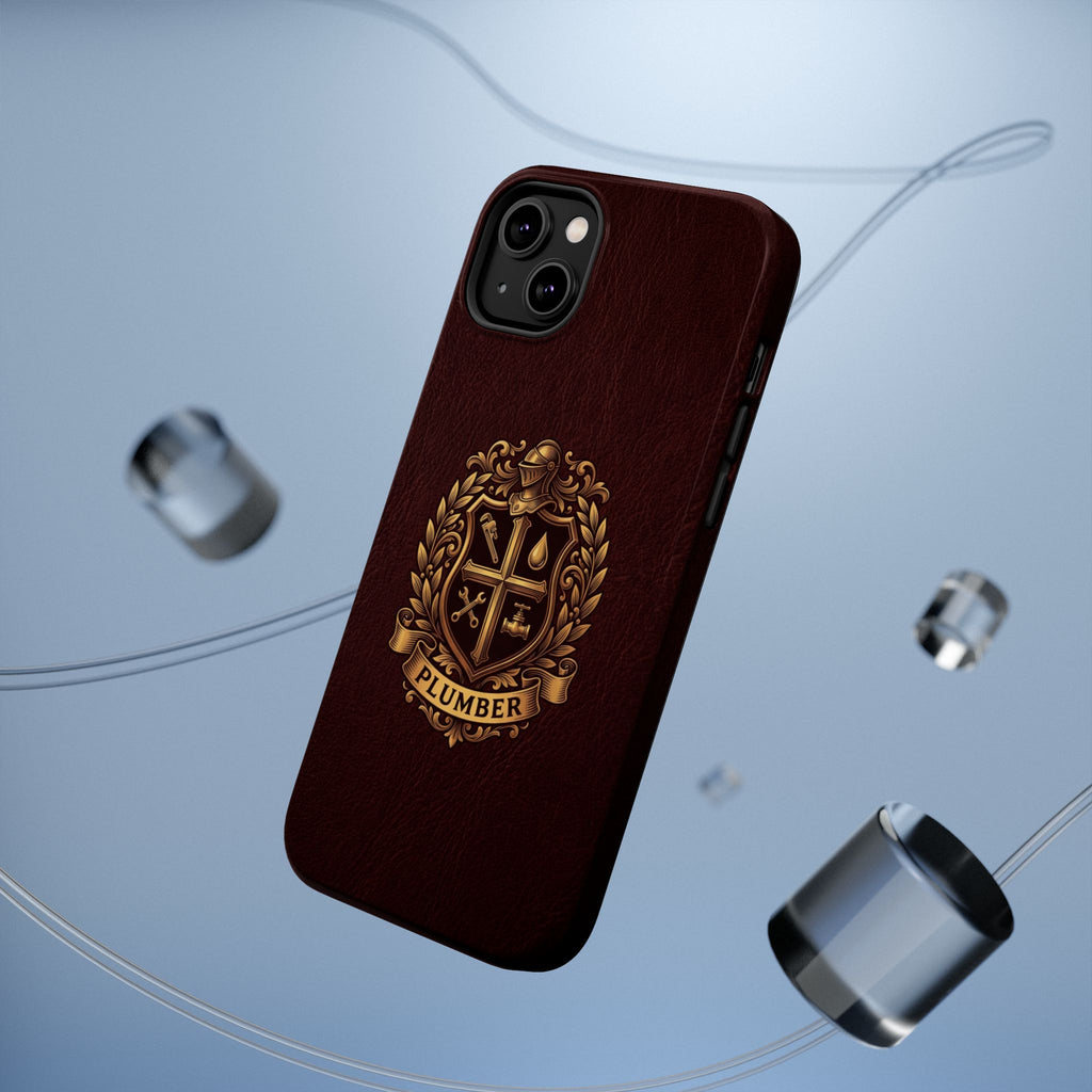 Plumber Crest Phone Case — Heraldic Shield Design Wireless Charging Cover