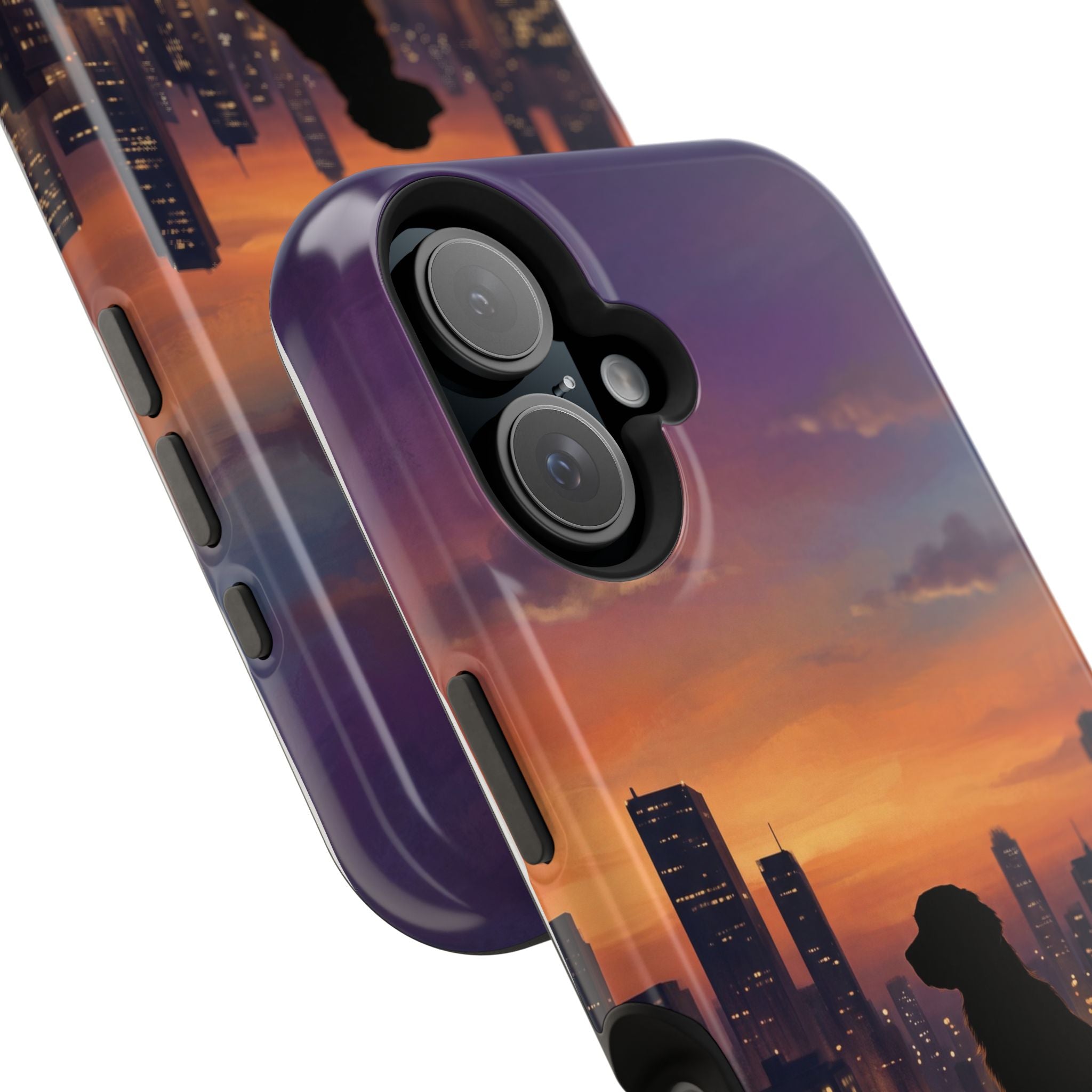 Personalized Golden Retriever City Skyline Phone Case — Wireless Charging Cover