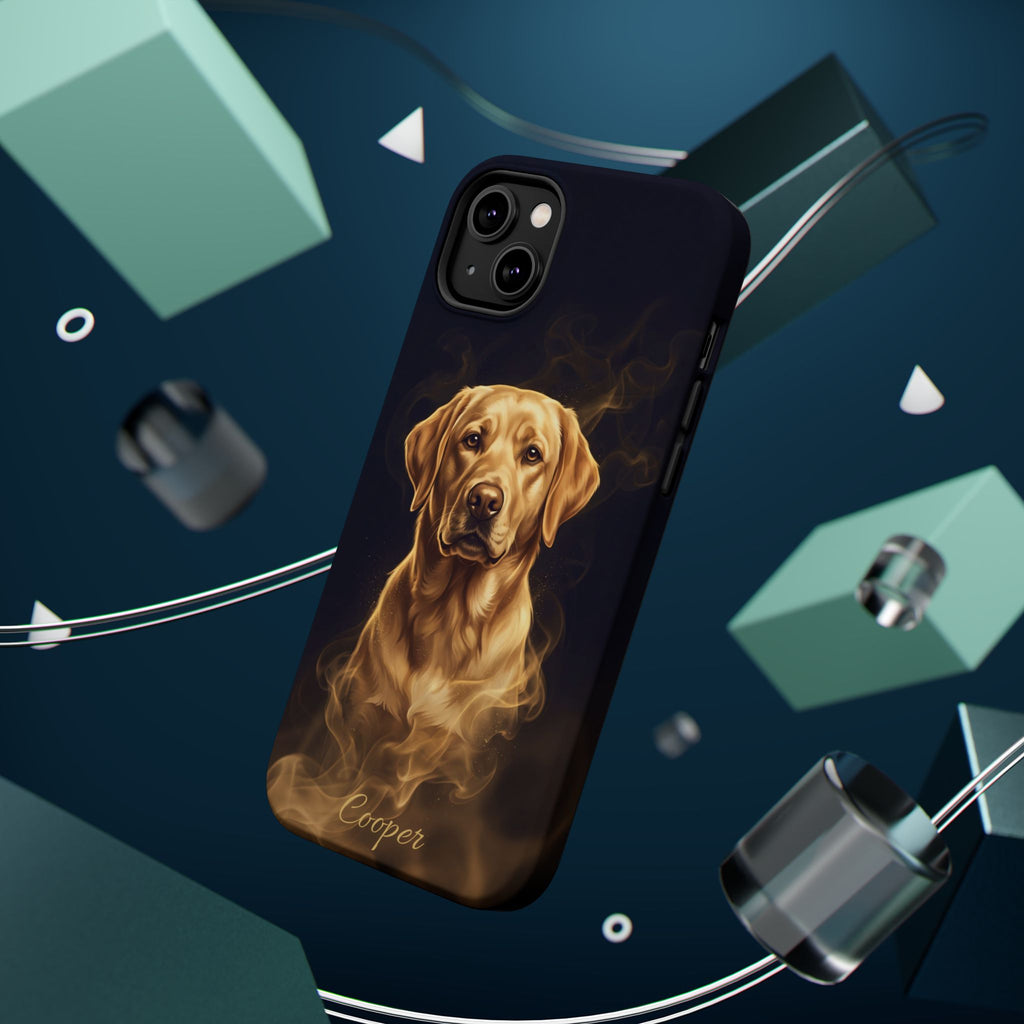 Personalized Gold Smoke Labrador Phone Case — Tough Magnetic Case with Wireless Charging