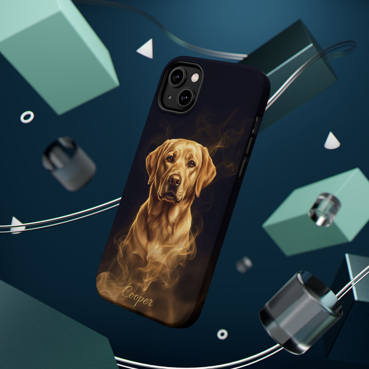 Personalized Gold Smoke Labrador Phone Case — Tough Magnetic Case with Wireless Charging