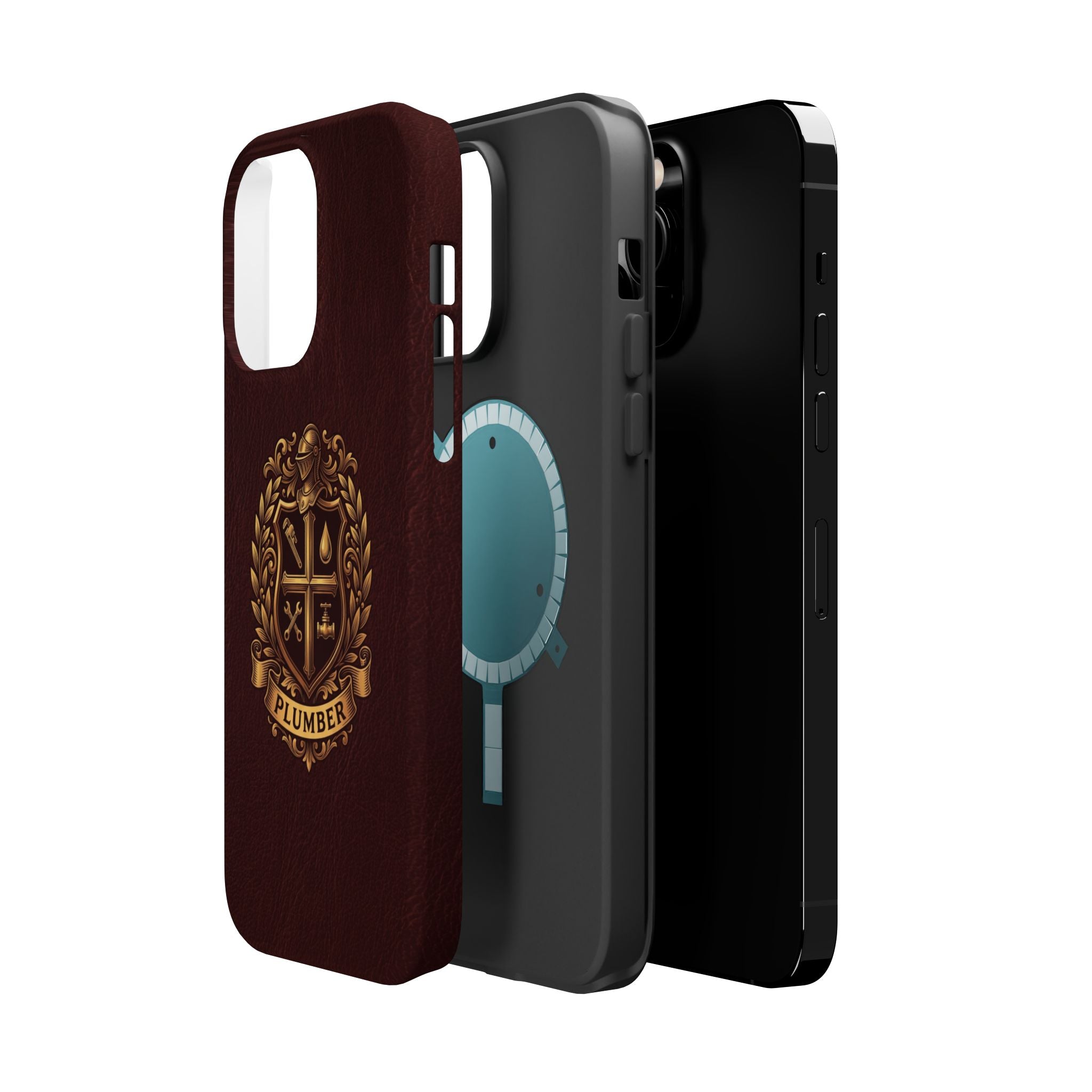 Plumber Crest Phone Case — Heraldic Shield Design Wireless Charging Cover