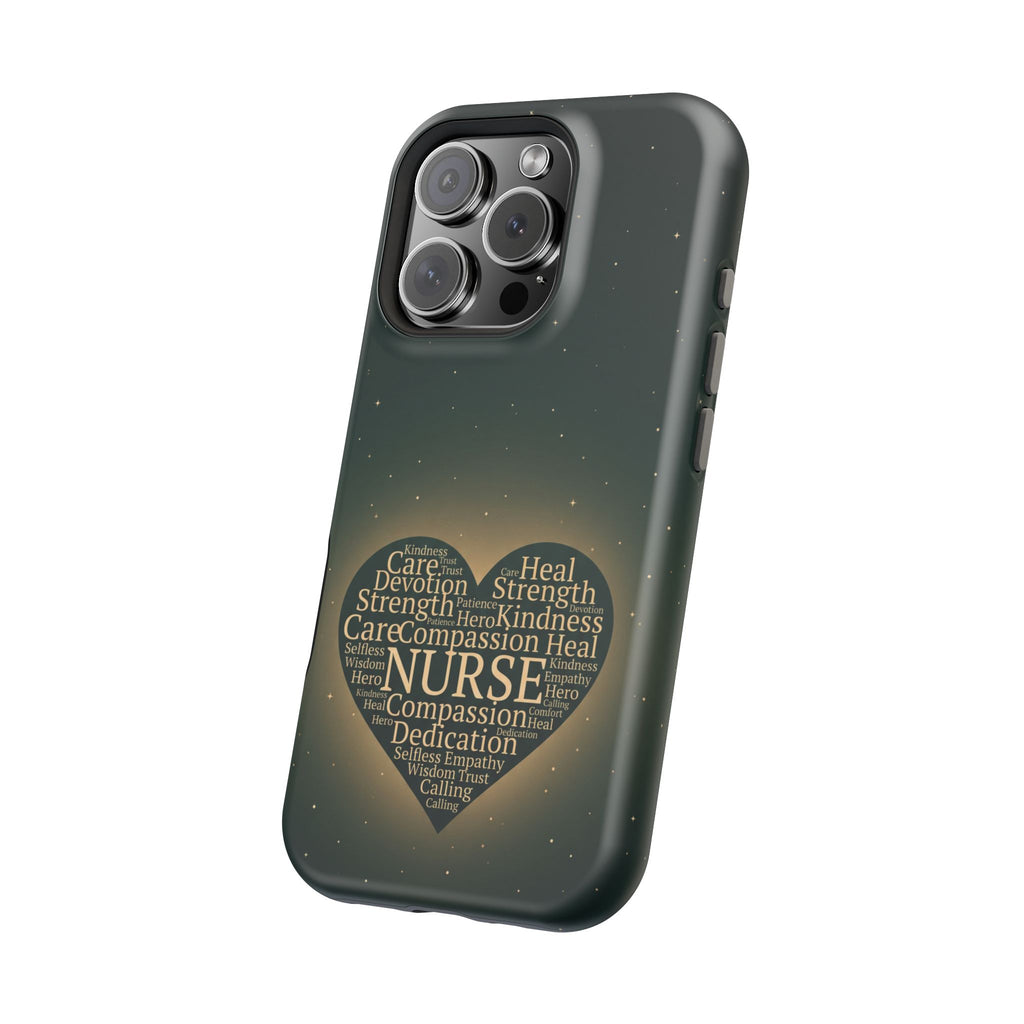 Nurse Heart Word and Art Phone Case — Impact-Resistant Wireless Charging Cover