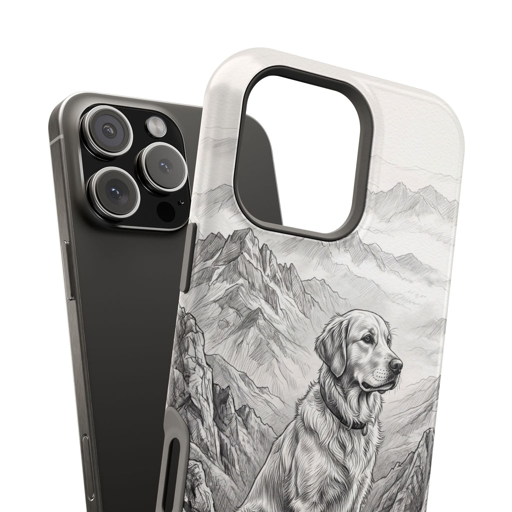 Personalized Golden Retriever Mountain Peak Phone Case — Wireless Charging Cover