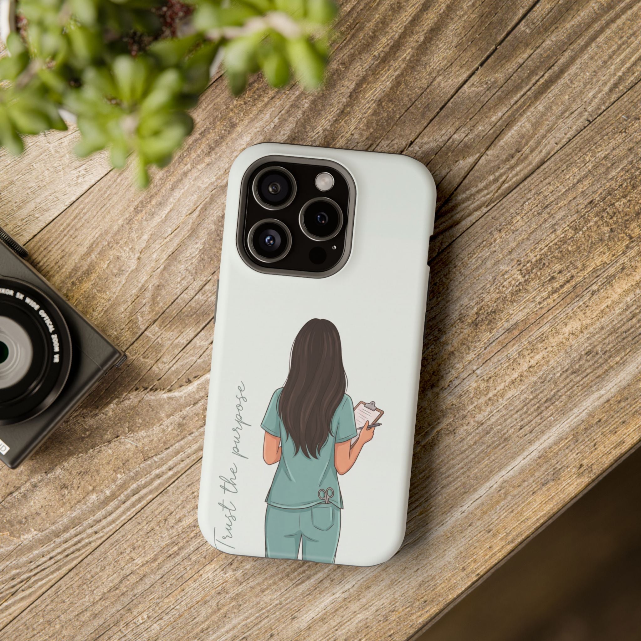 Nurse Illustration Phone Case — Impact-Resistant Wireless Charging Cover