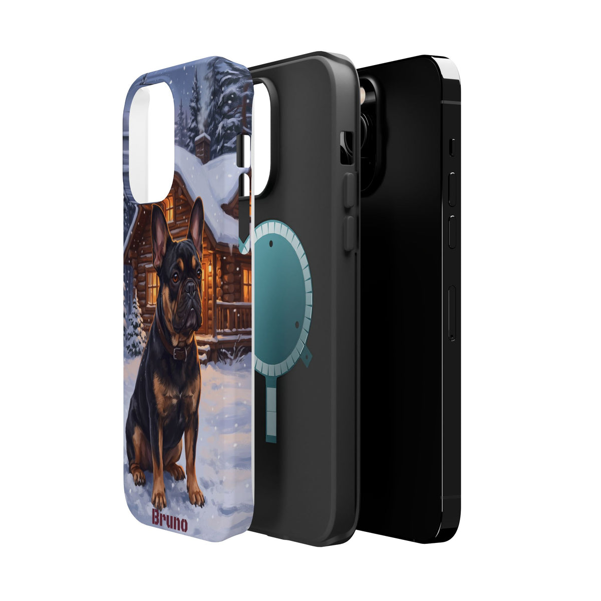 Personalized French Bulldog Cozy Cabin Phone Case — Wireless Charging Cover