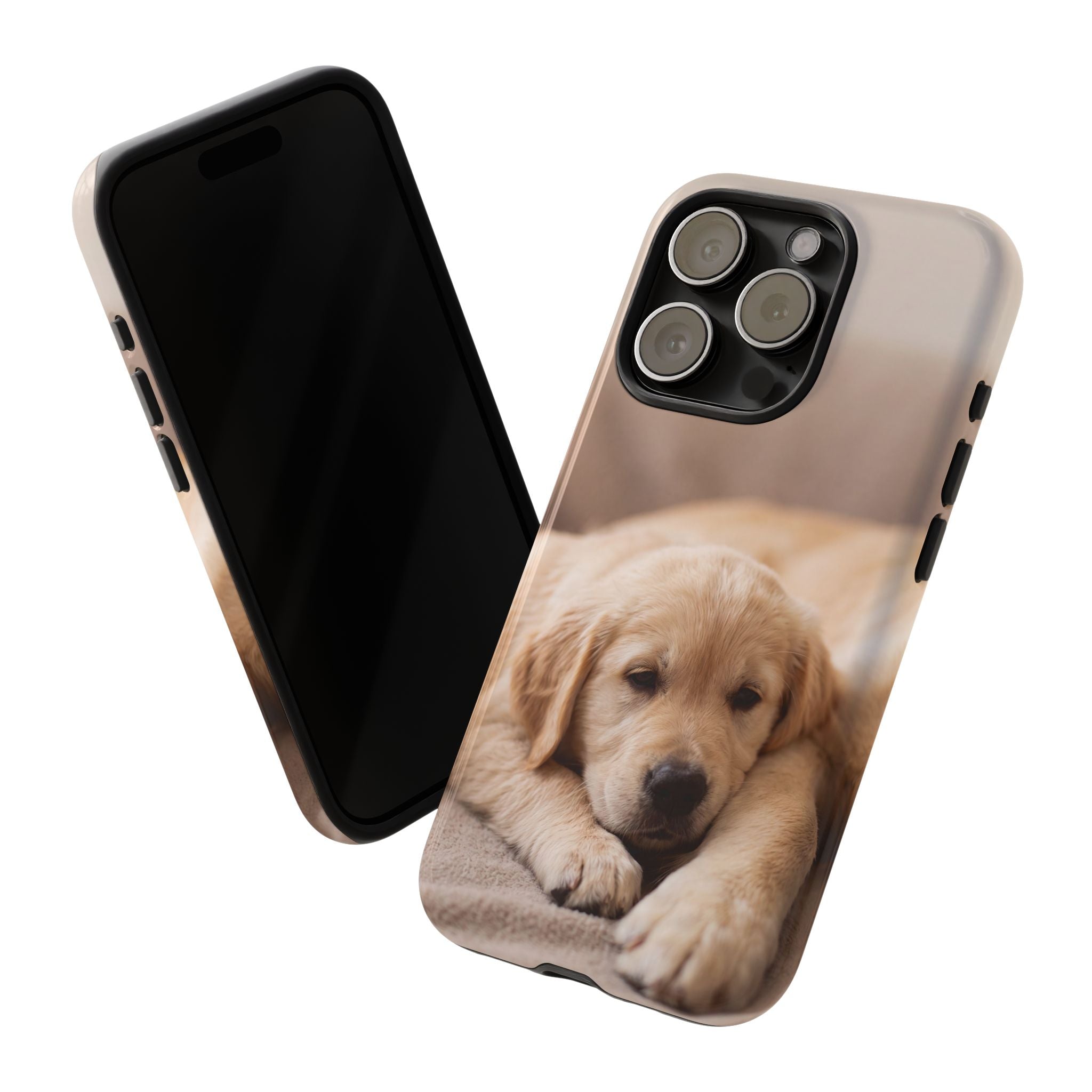 Sleepy Golden Retriever Puppy Phone Case | Cozy Cuddly Puppy Portrait | Samsung & iPhone